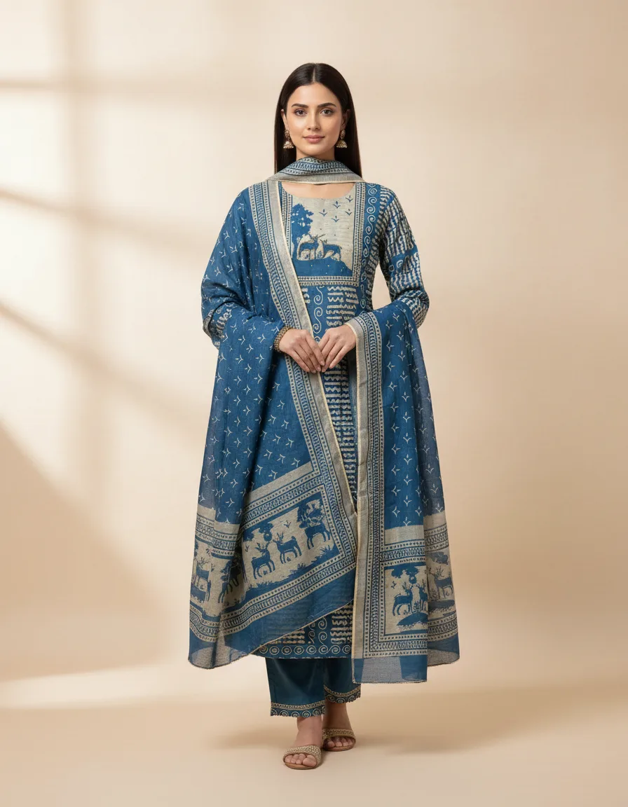 Printed Soft Cotton Suit