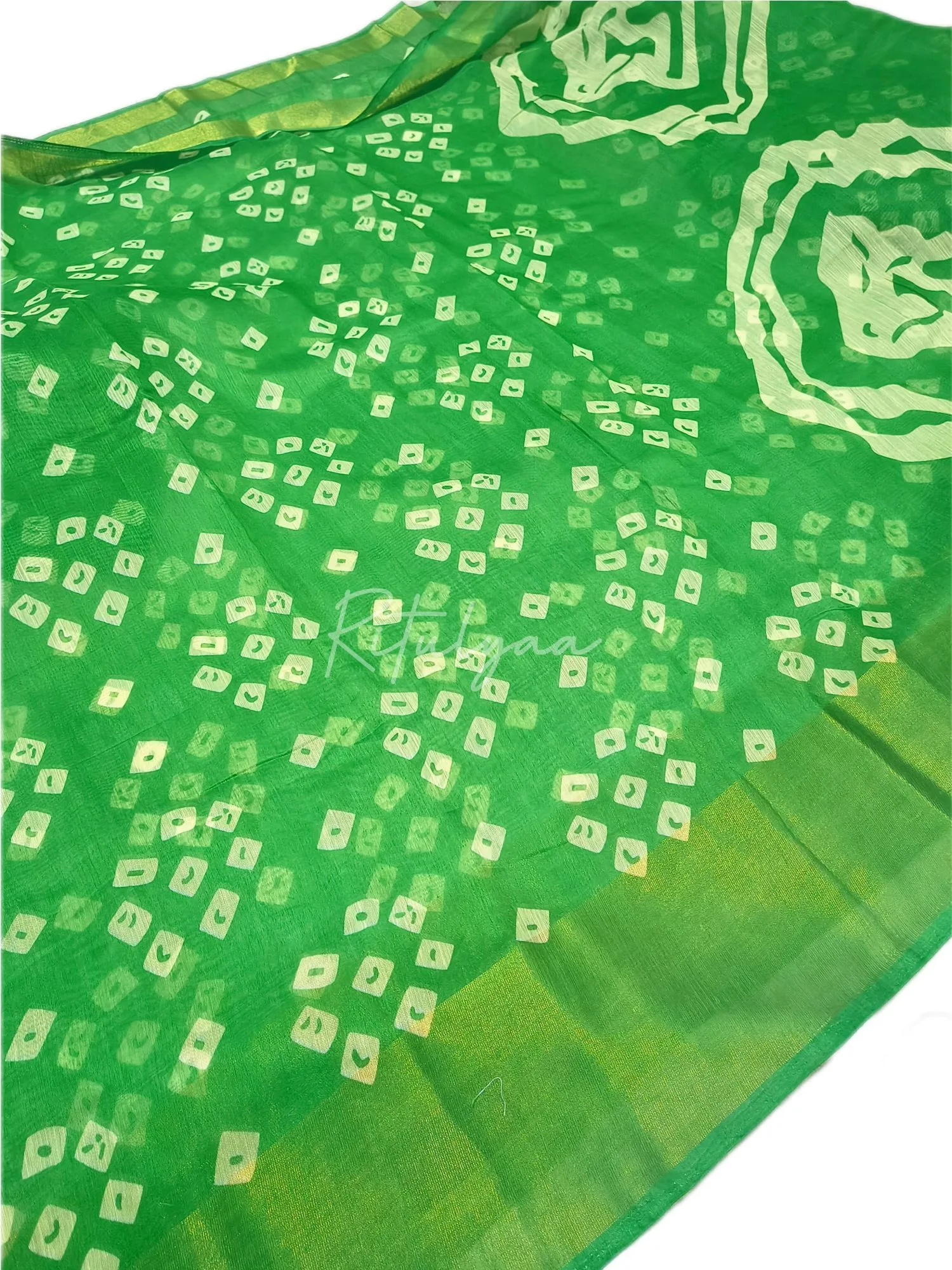 Bandhej Print Saree view 2