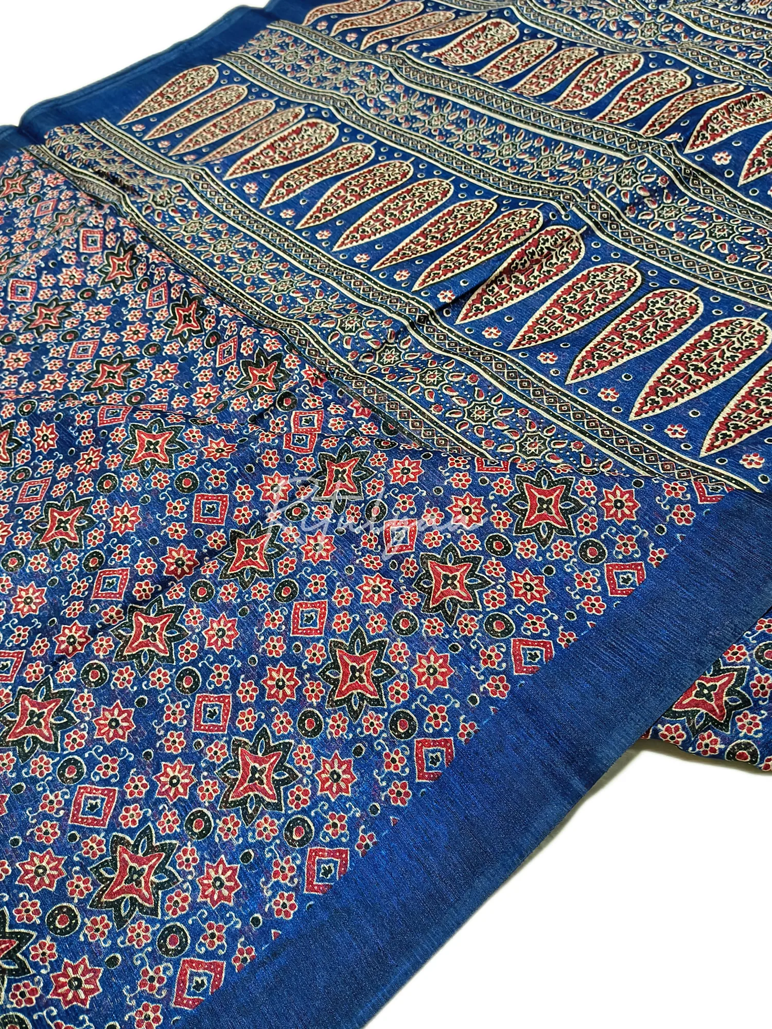 Ajrakh print sarees view 3