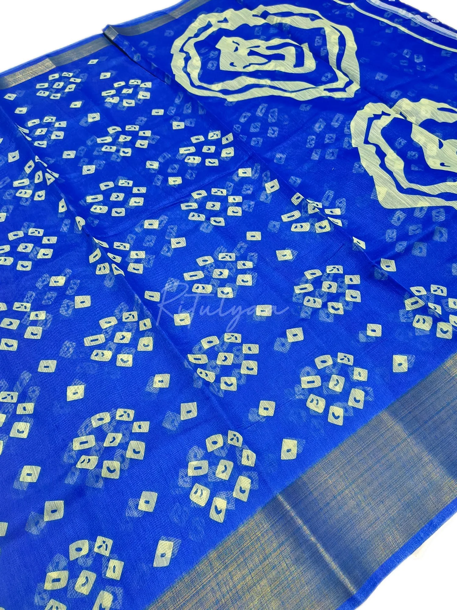 Bandhej Print Saree view 5