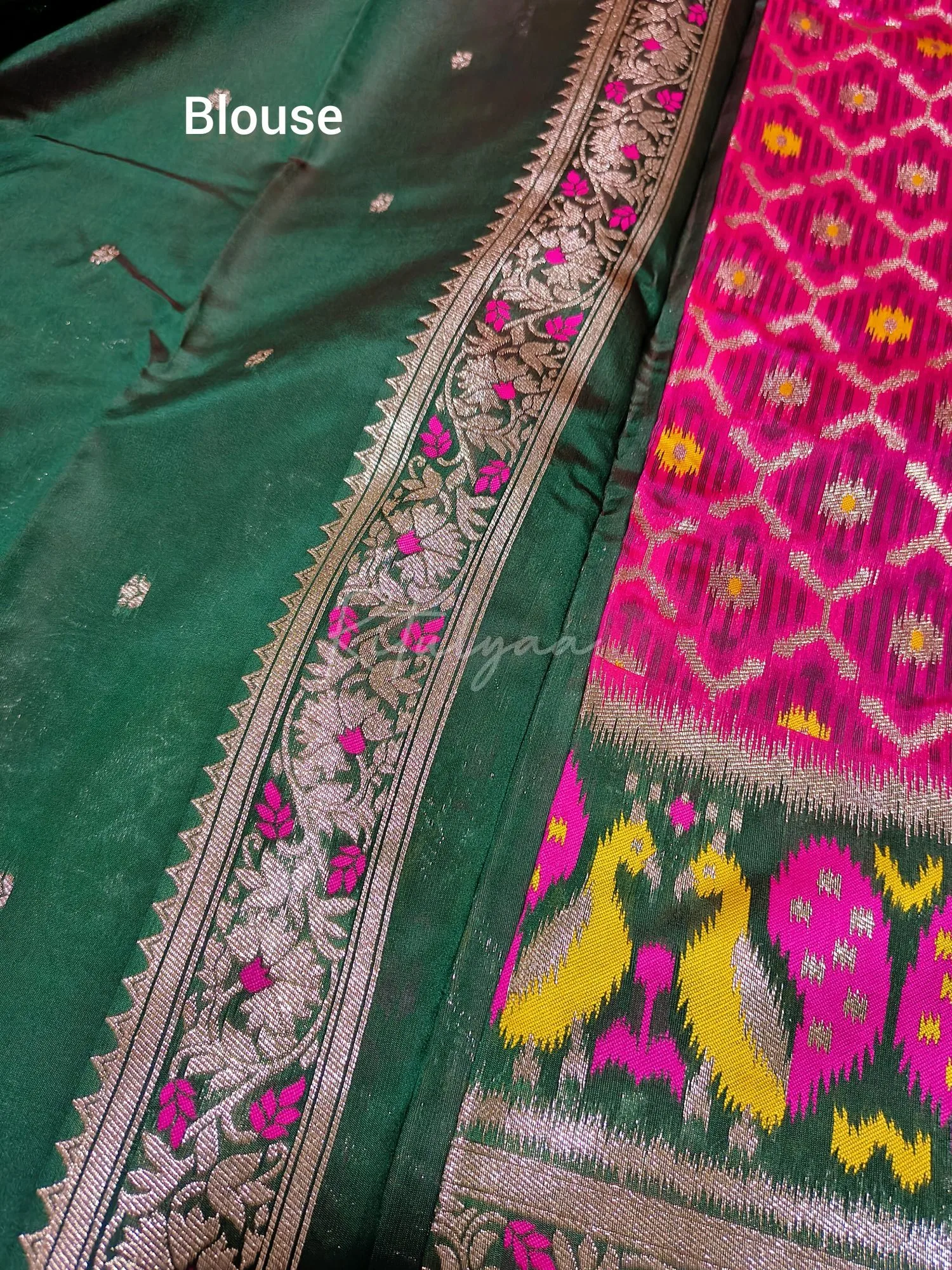 Allover Zari Weaving Patola Saree view 5