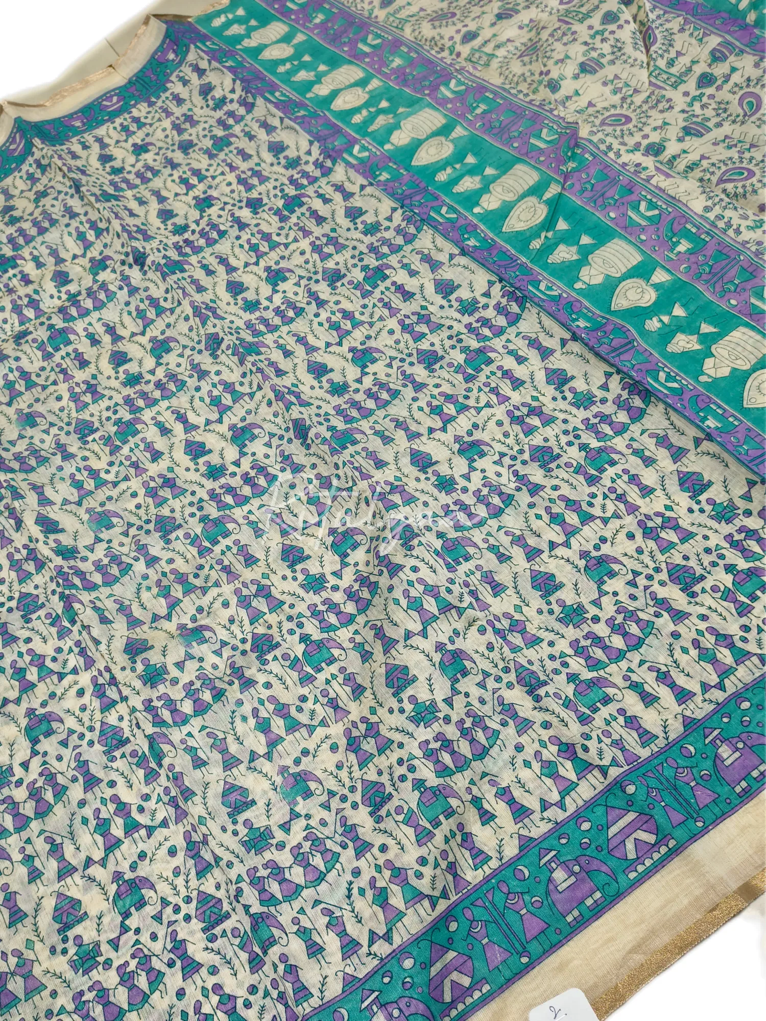 Worli Print Cotton Saree view 3