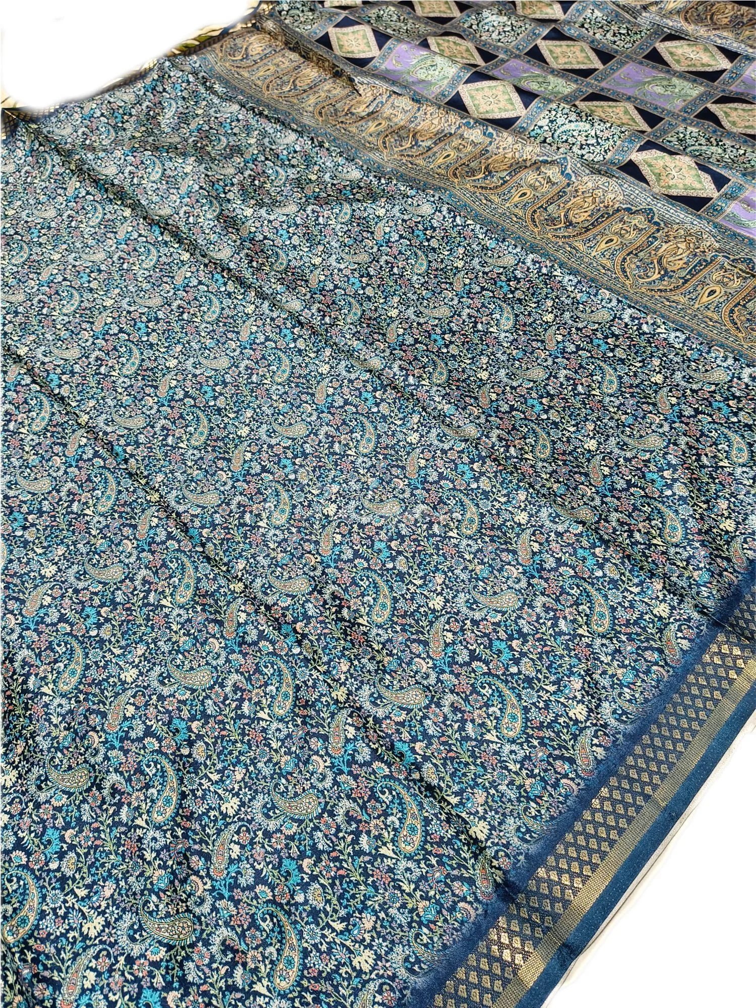 Navy Digital Print Saree view 2
