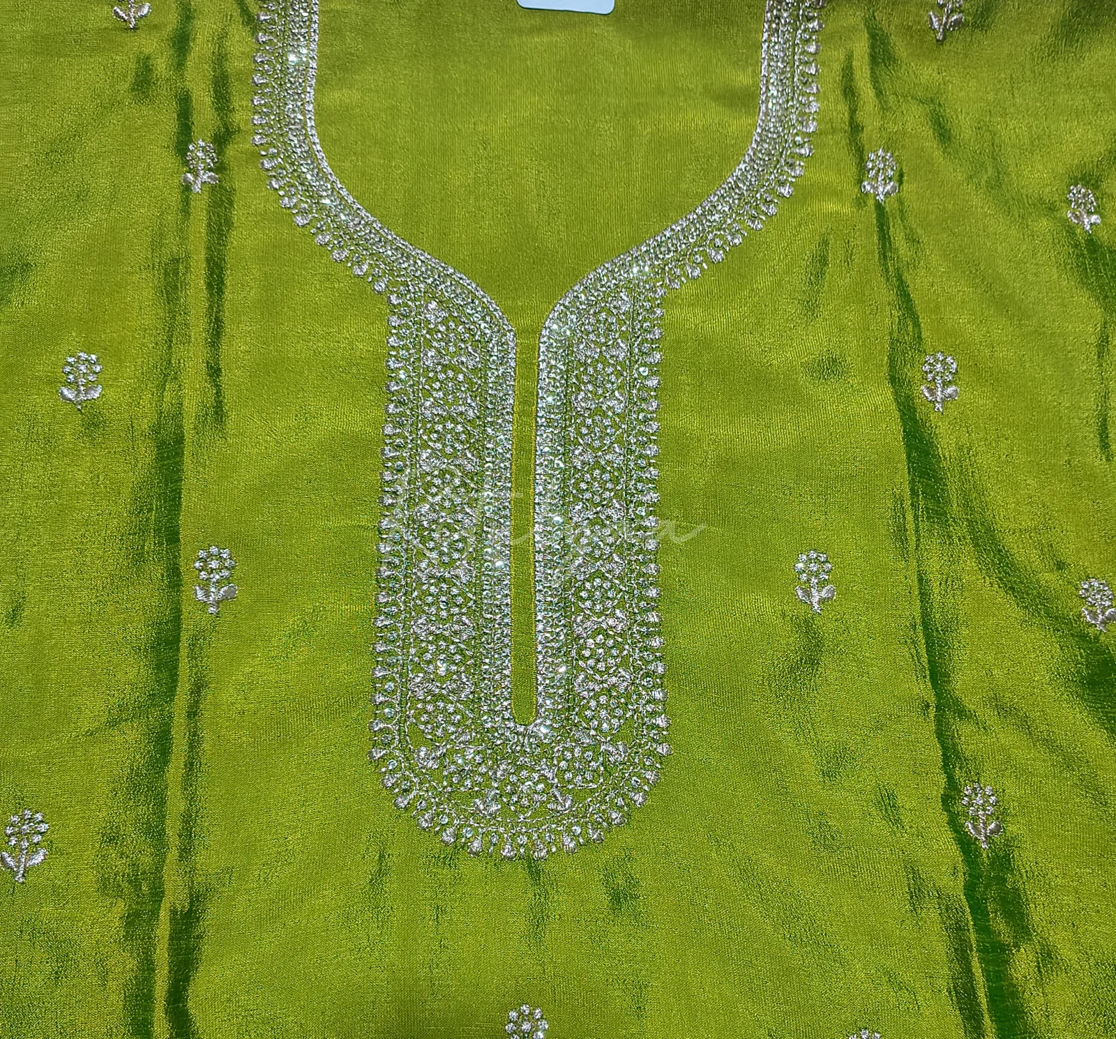 Green Allover Embroidery Suit view 3