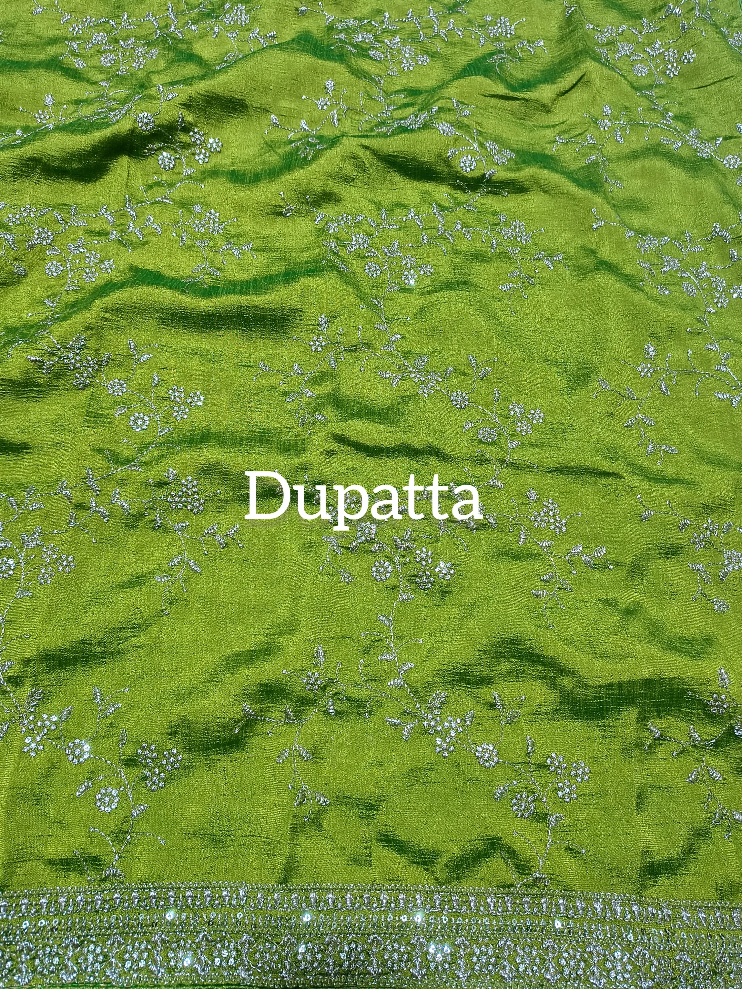 Green Allover Embroidery Suit view 6