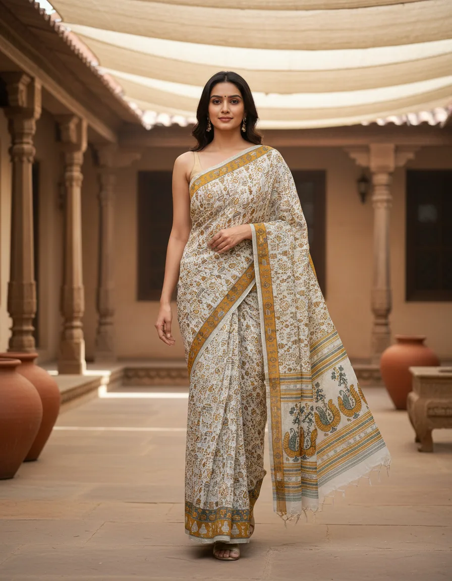 Worli Print Soft Cotton Saree