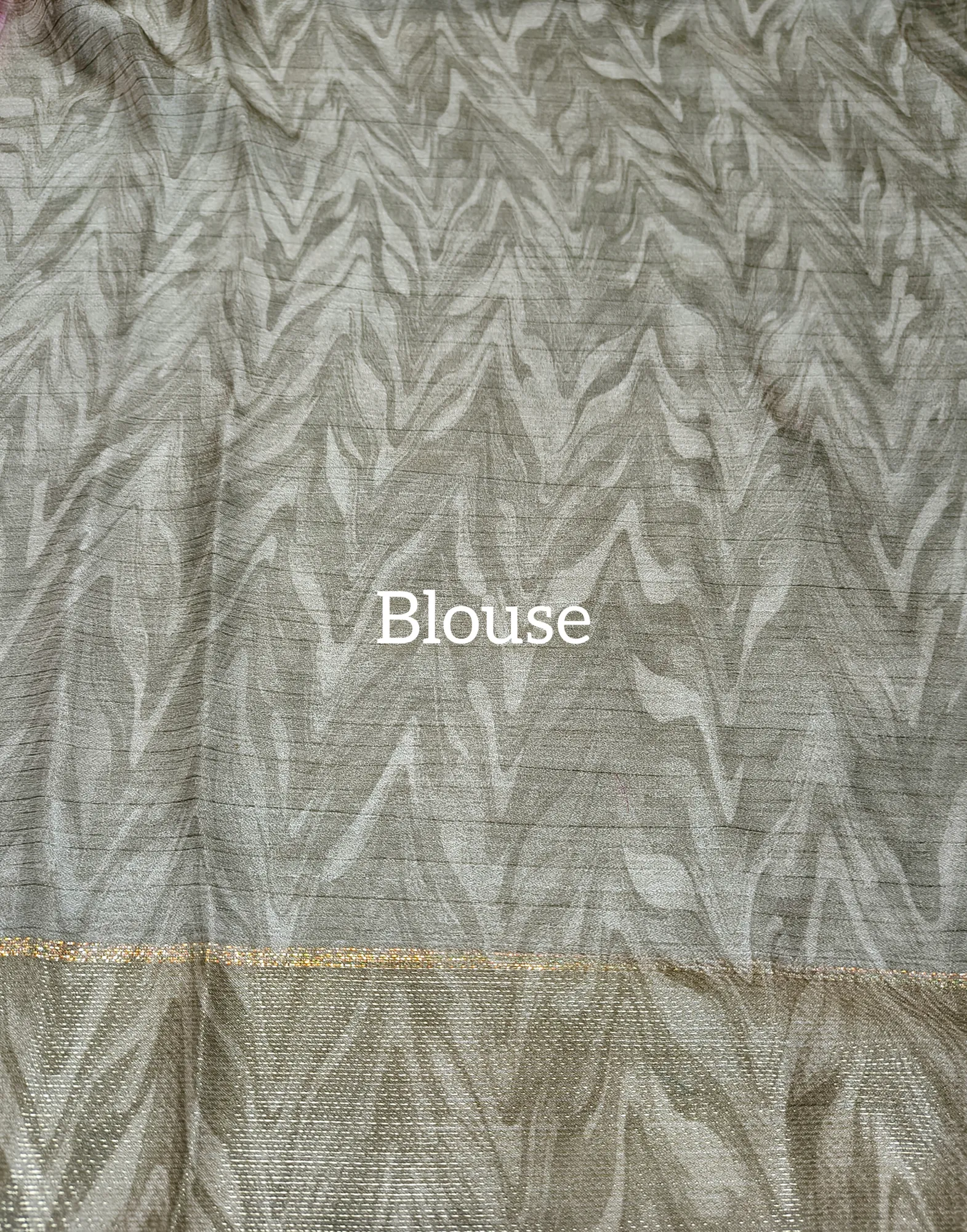Printed Chinnon Saree With Contrast Border view 4