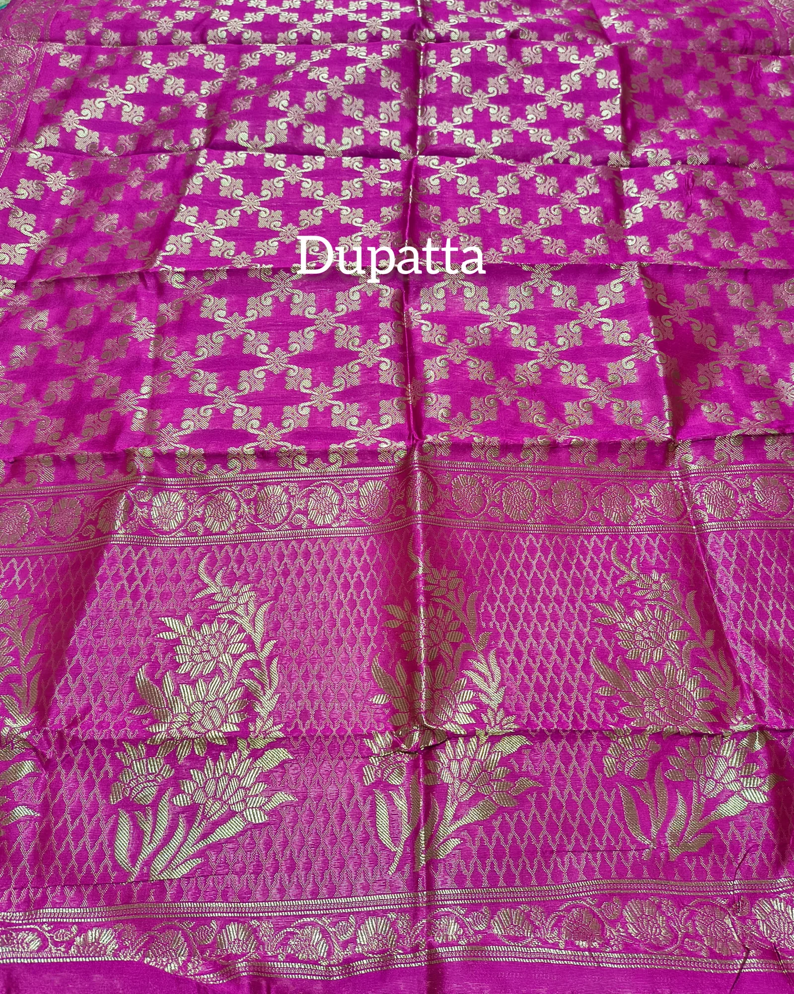 Chanderi Allover Zari Gota Patti Work Suit view 6