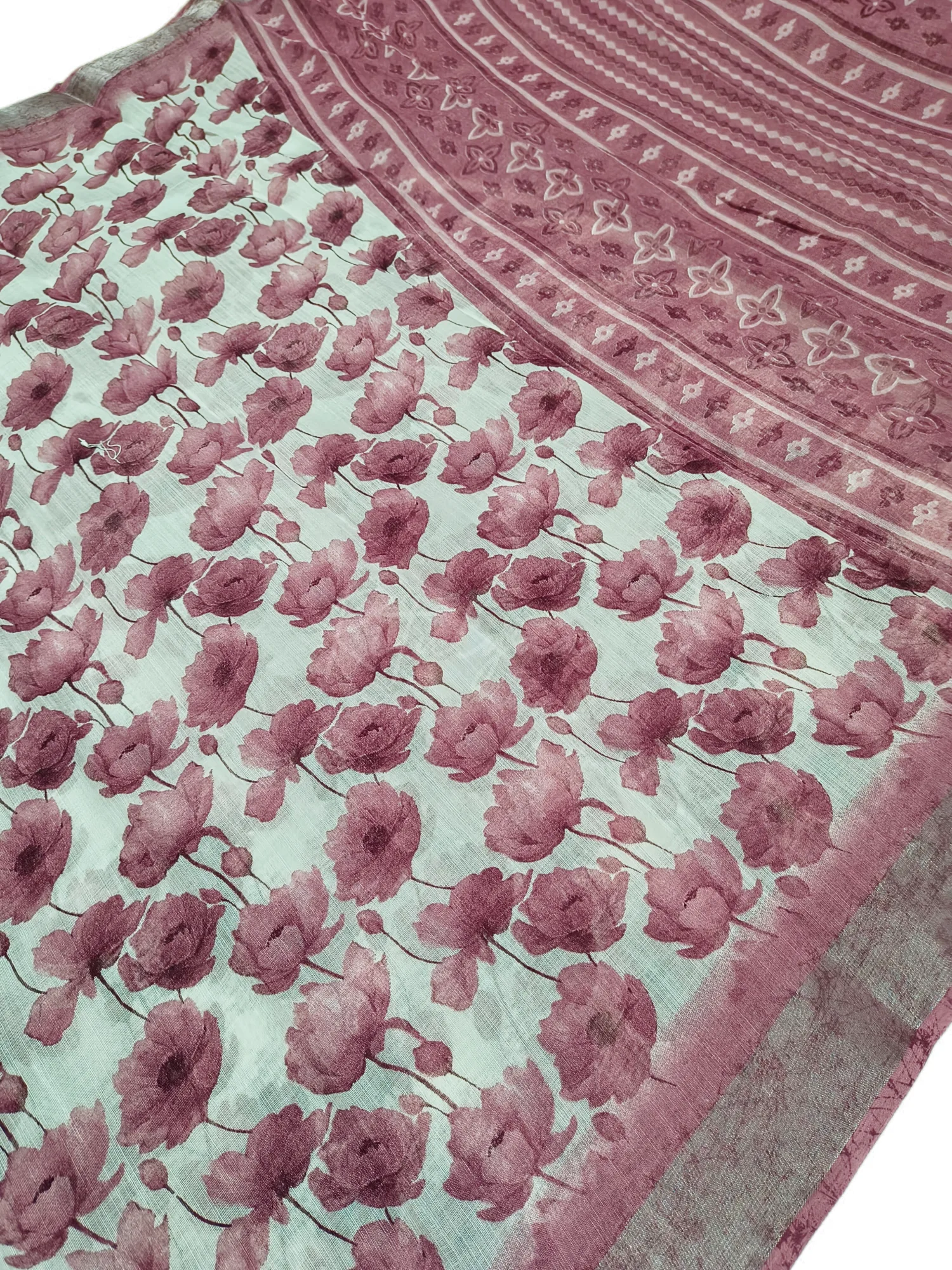 Floral Print Cotton Saree view 2
