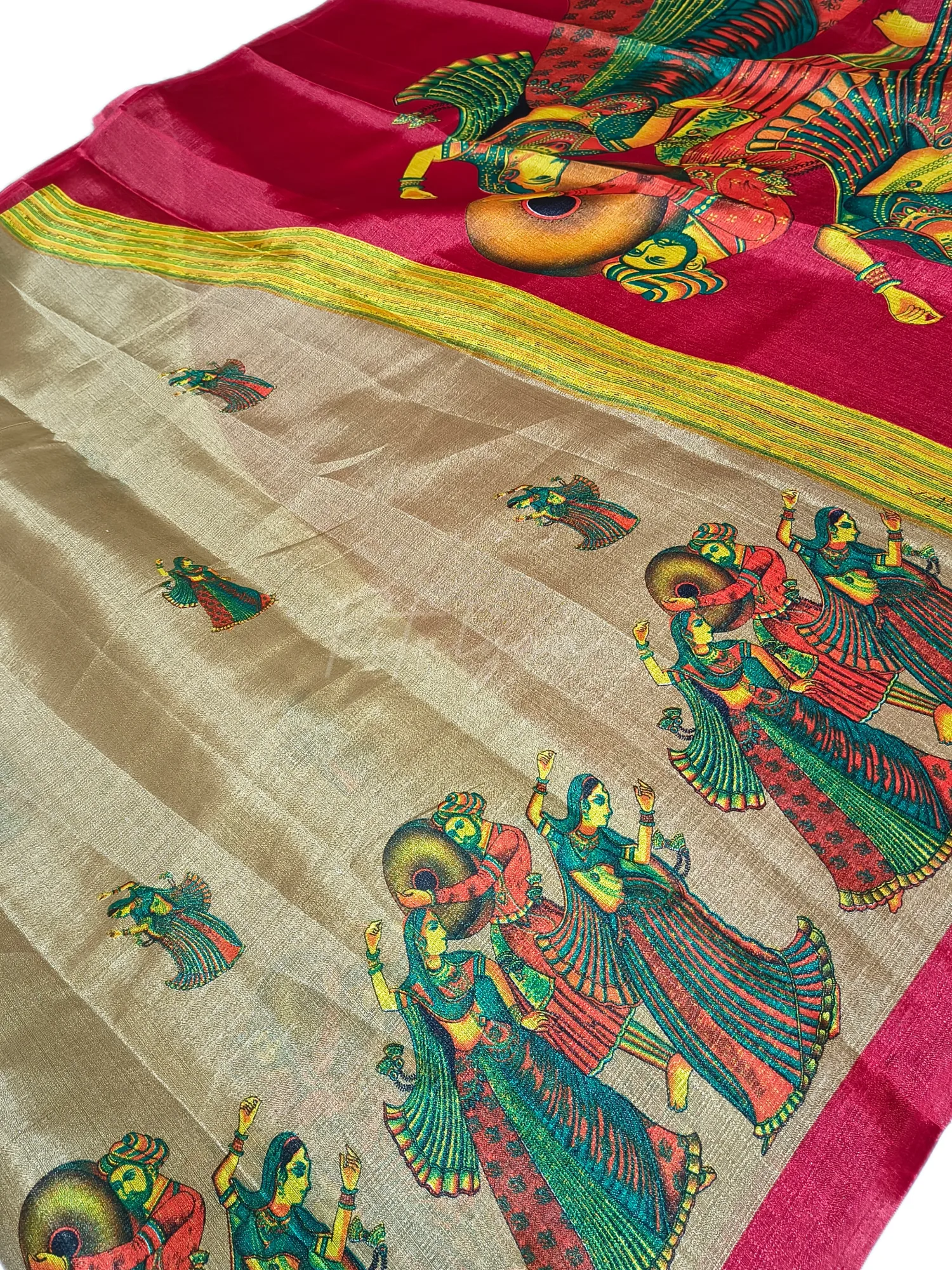 Printed Silk Blend Saree view 2