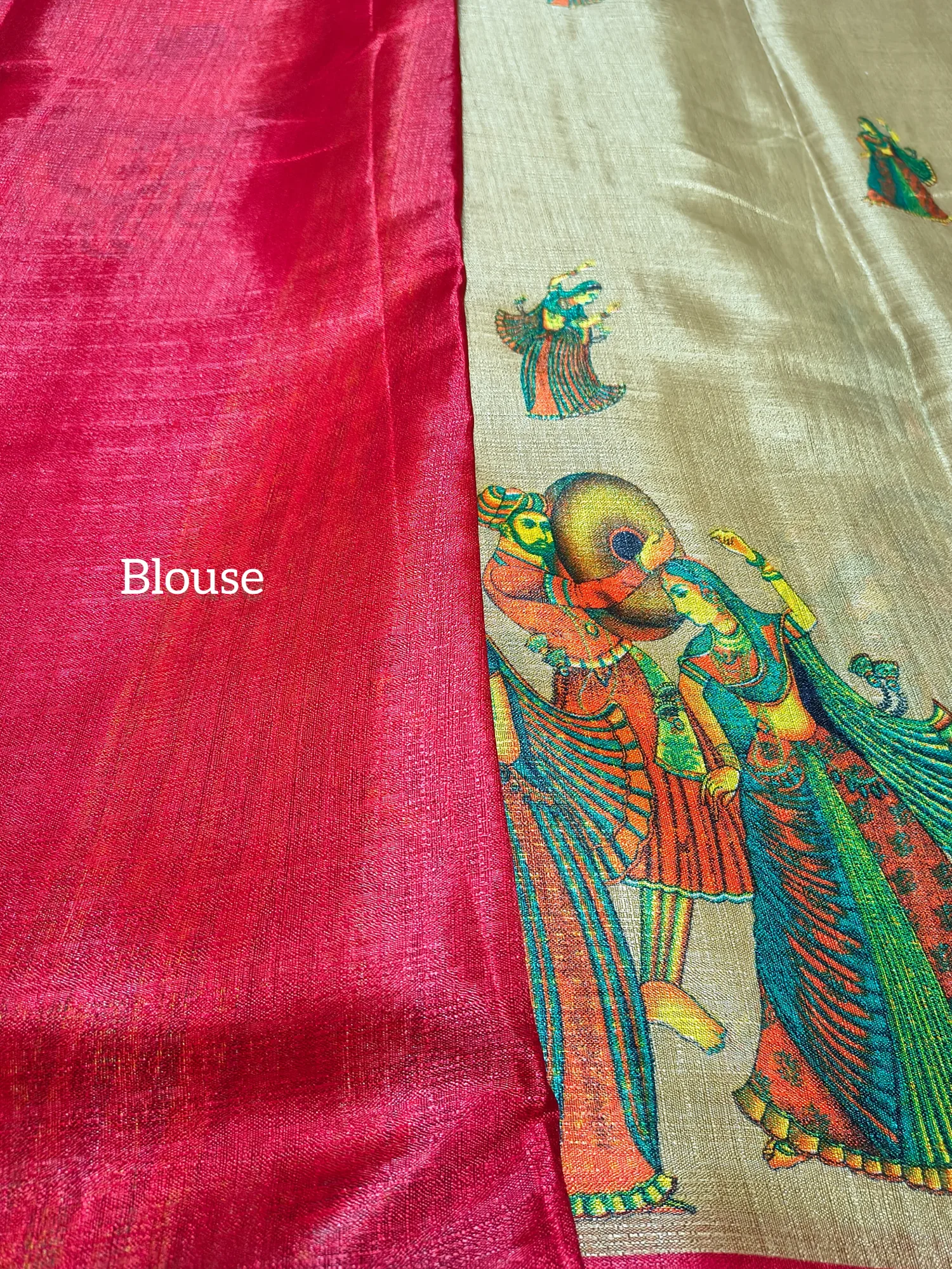 Printed Silk Blend Saree view 5