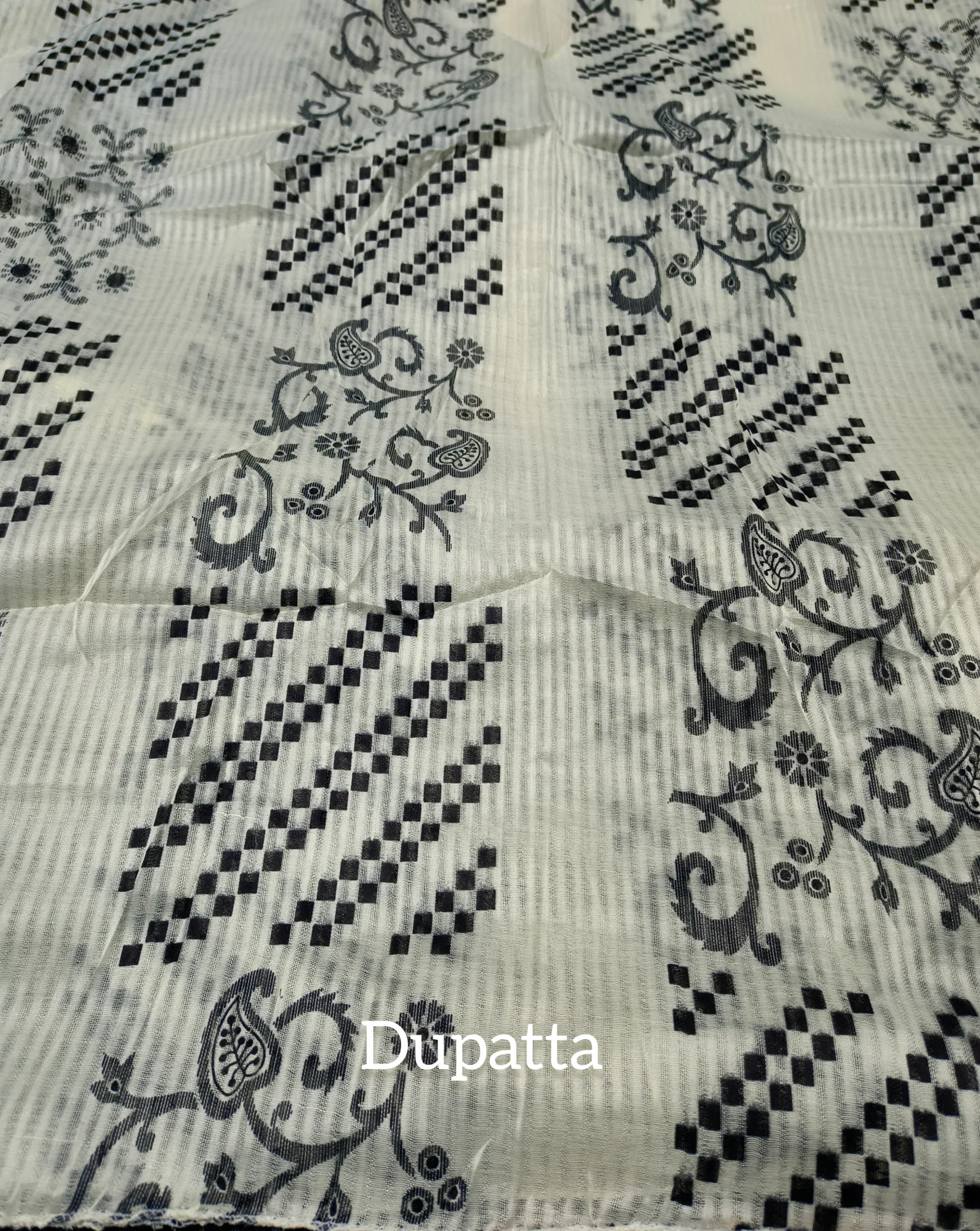 Black Printed Suit With Embroidery view 6