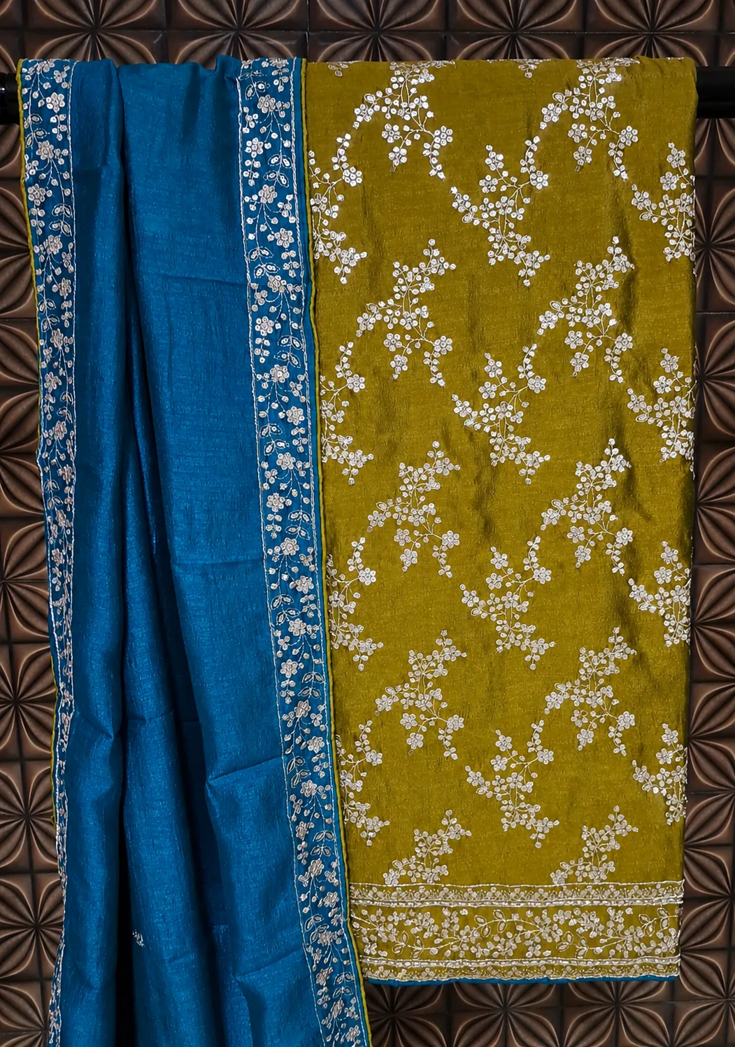 Allover Embroidery Silk Blend Suit view 2