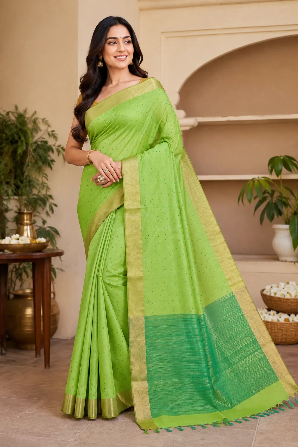 Ghicha silk bandhej weaving saree
