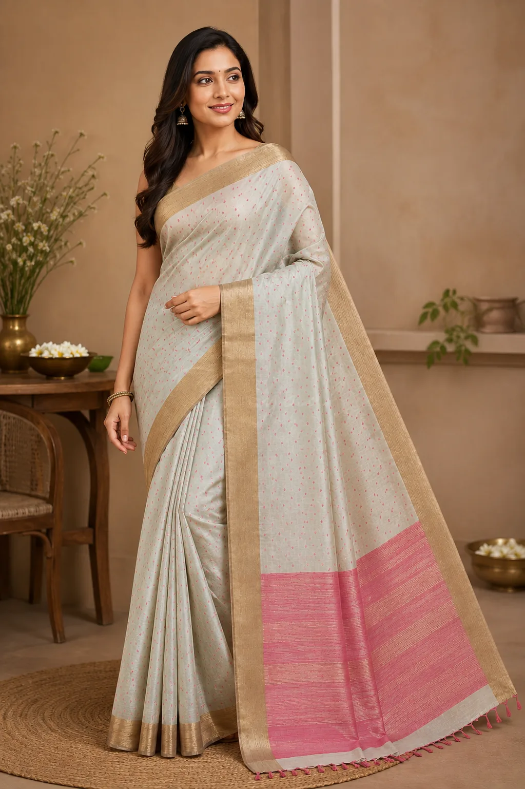 Ghicha Silk bandhej Design Saree