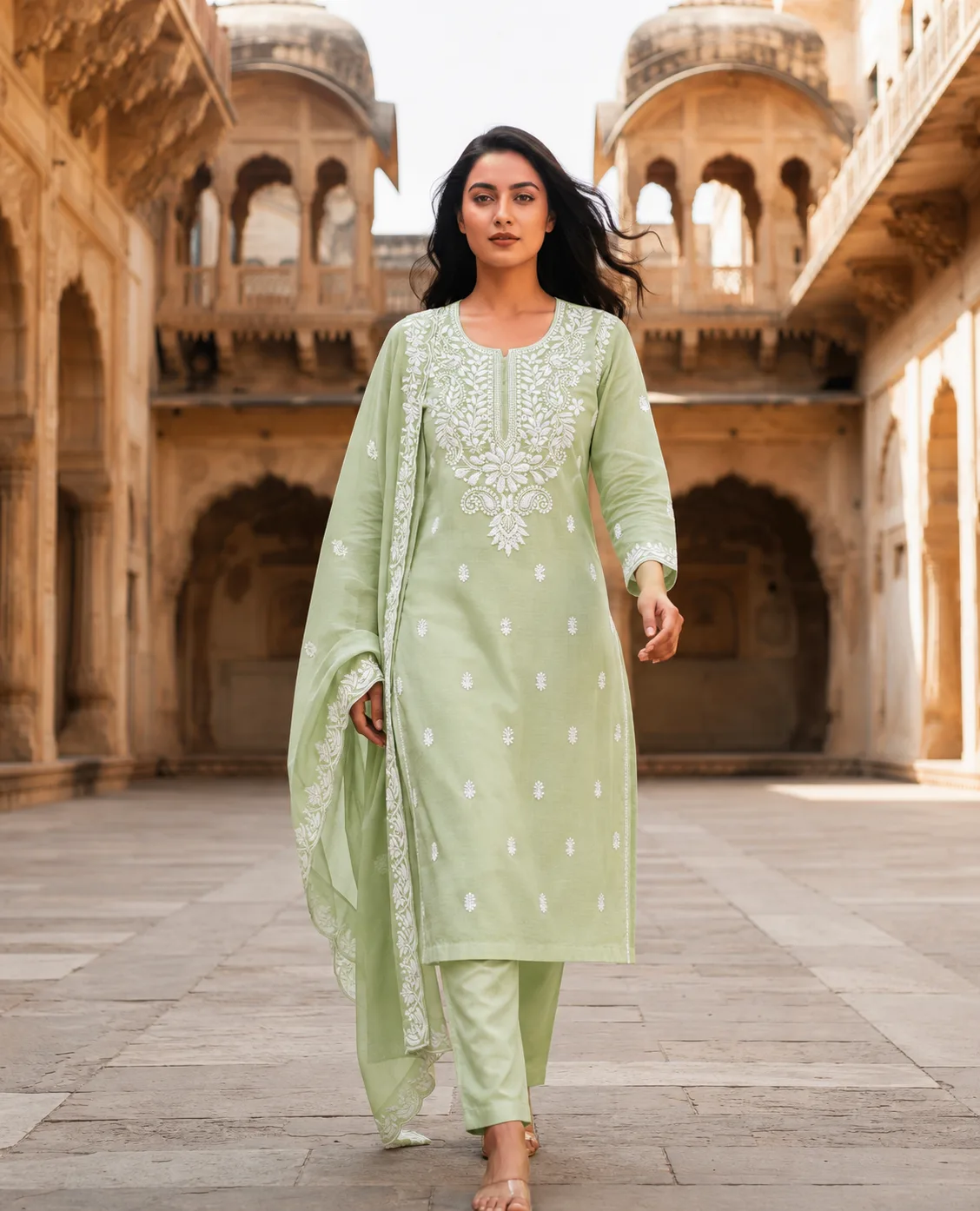 Pure Cotton Chikankari Work Suit