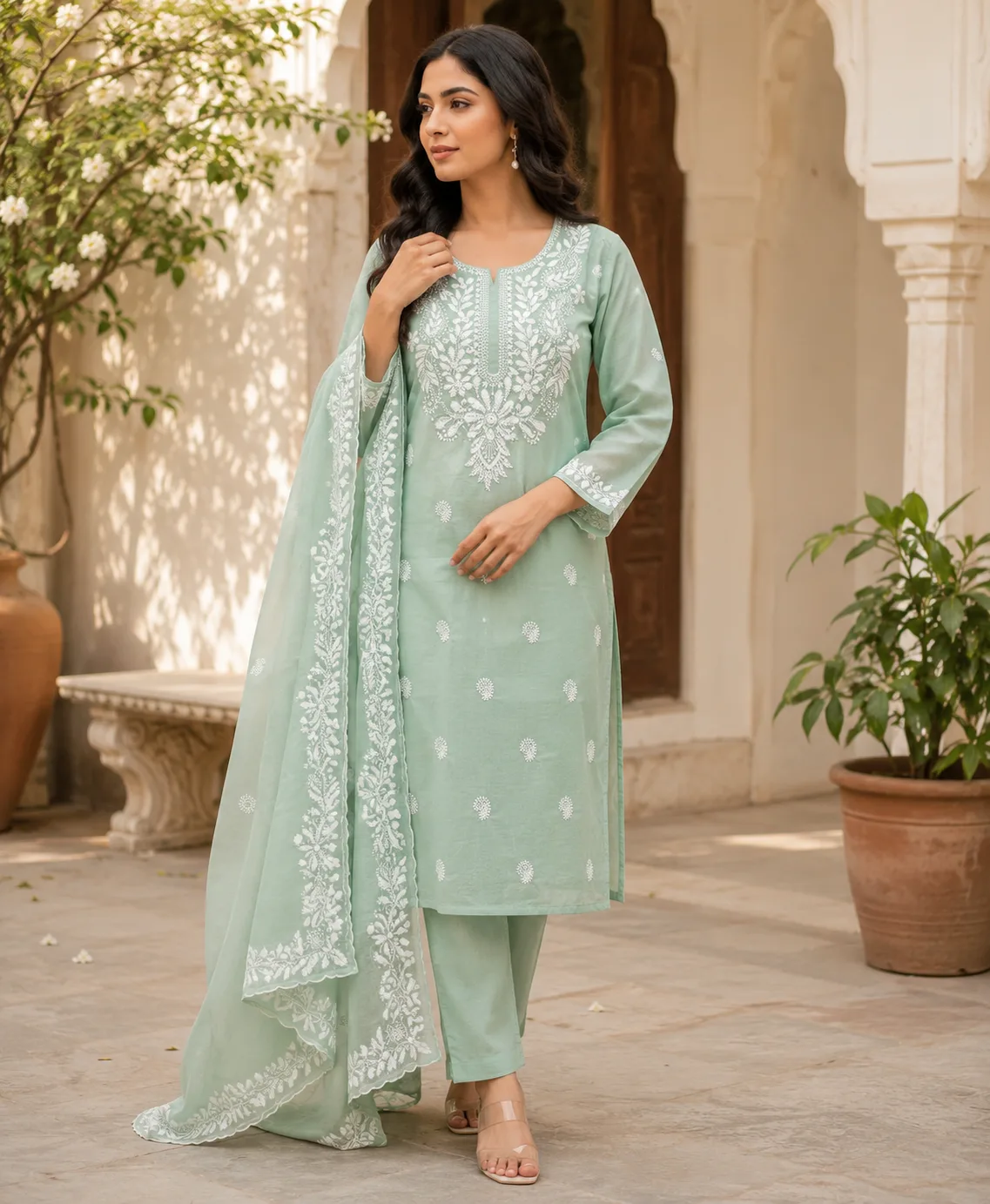 Pure Cotton Chikankari Suit