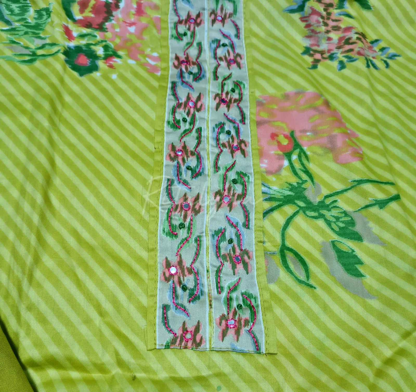 Printed Stripe Cotton Suit view 3