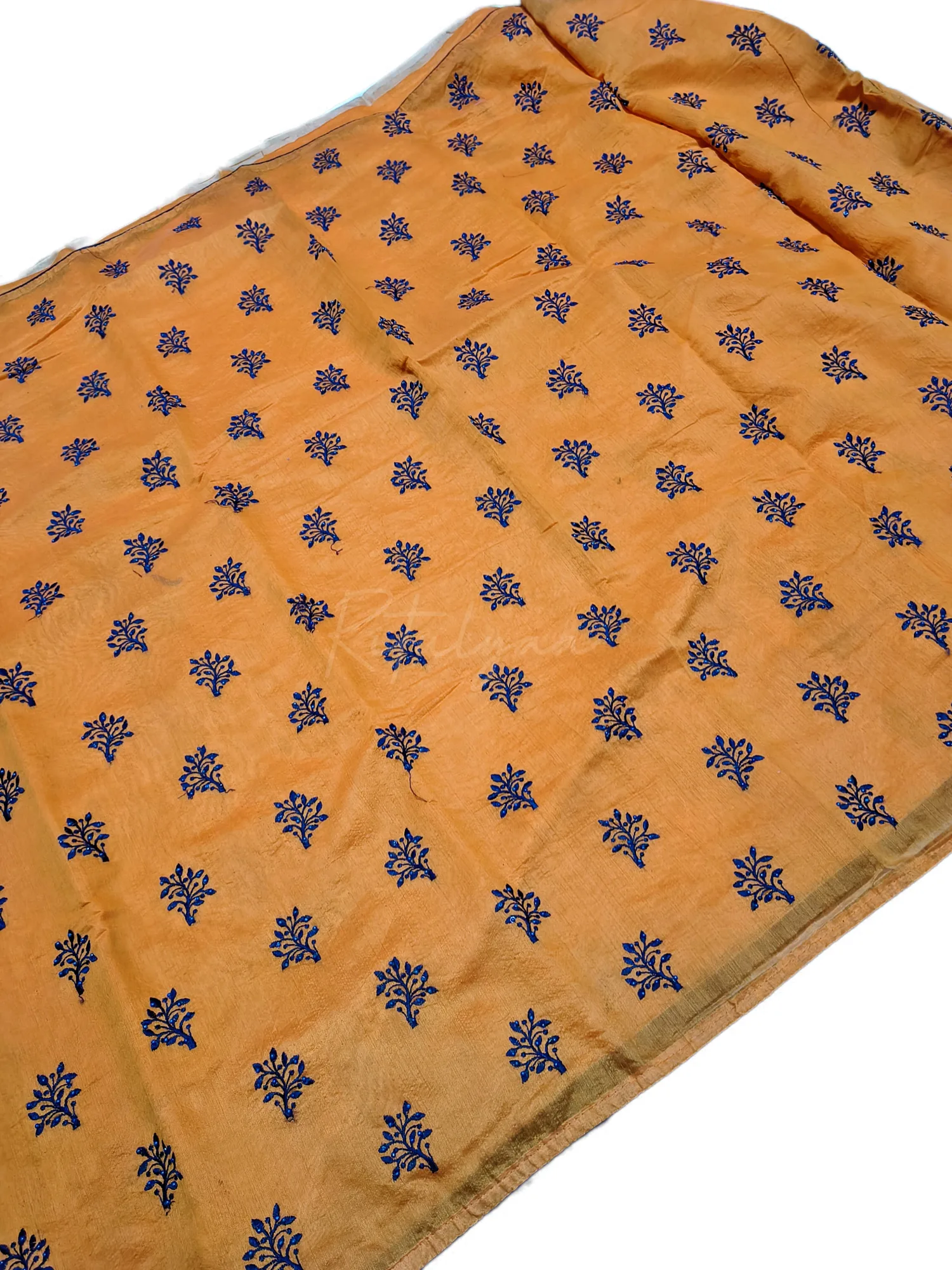 Allover Boota Embroidery Cotton Blend Saree view 2