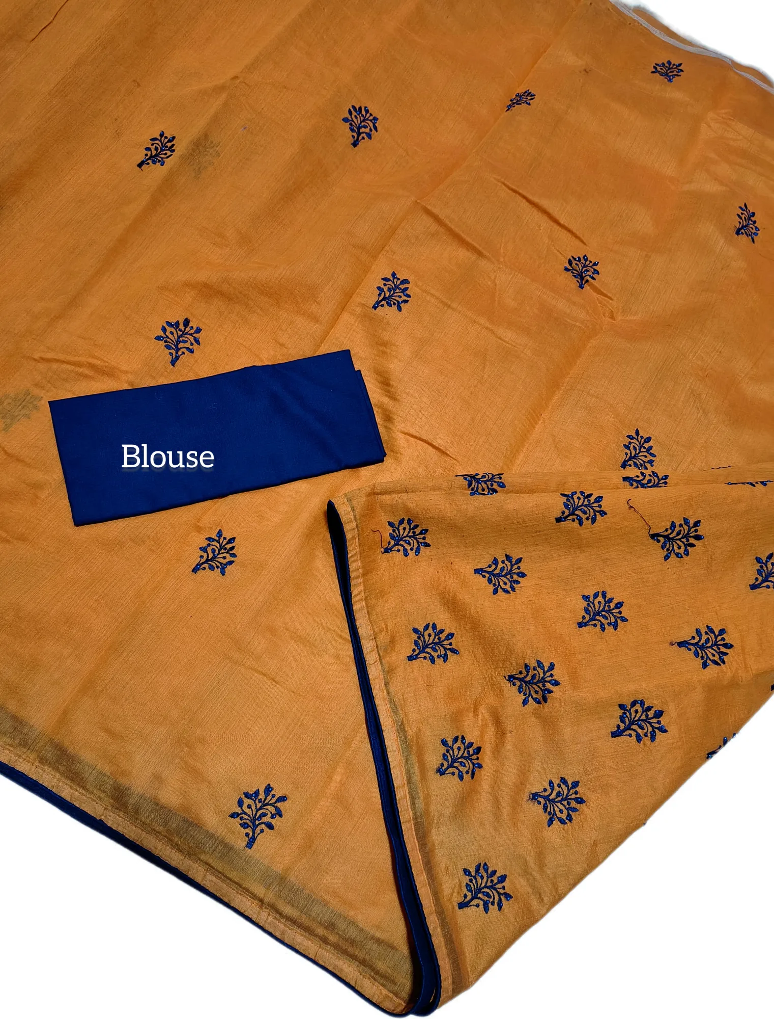 Allover Boota Embroidery Cotton Blend Saree view 3