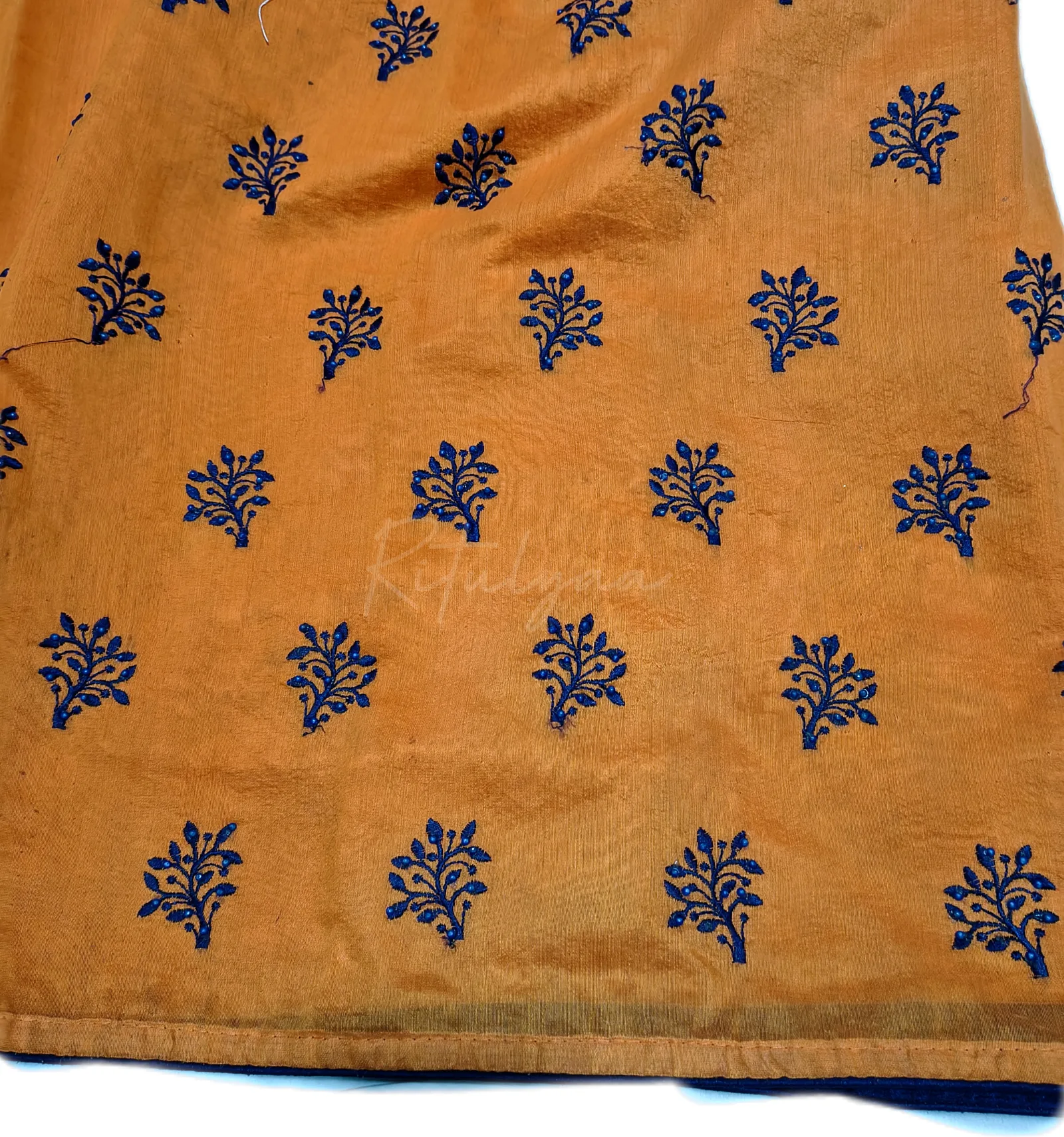 Allover Boota Embroidery Cotton Blend Saree view 4