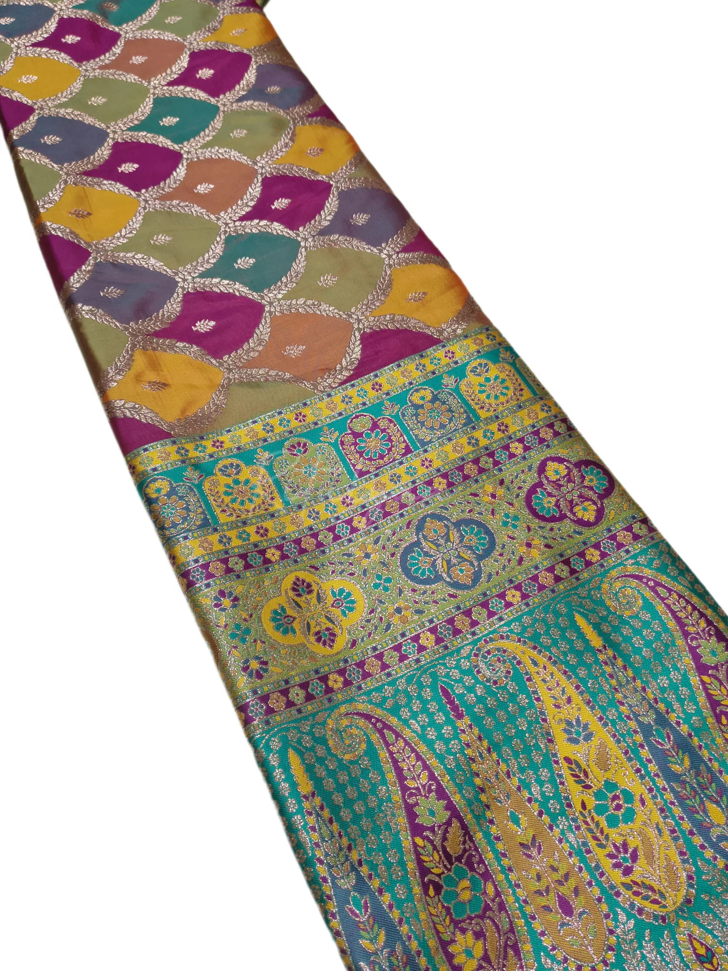 Meenakari Weaving Multi Color Saree view 2