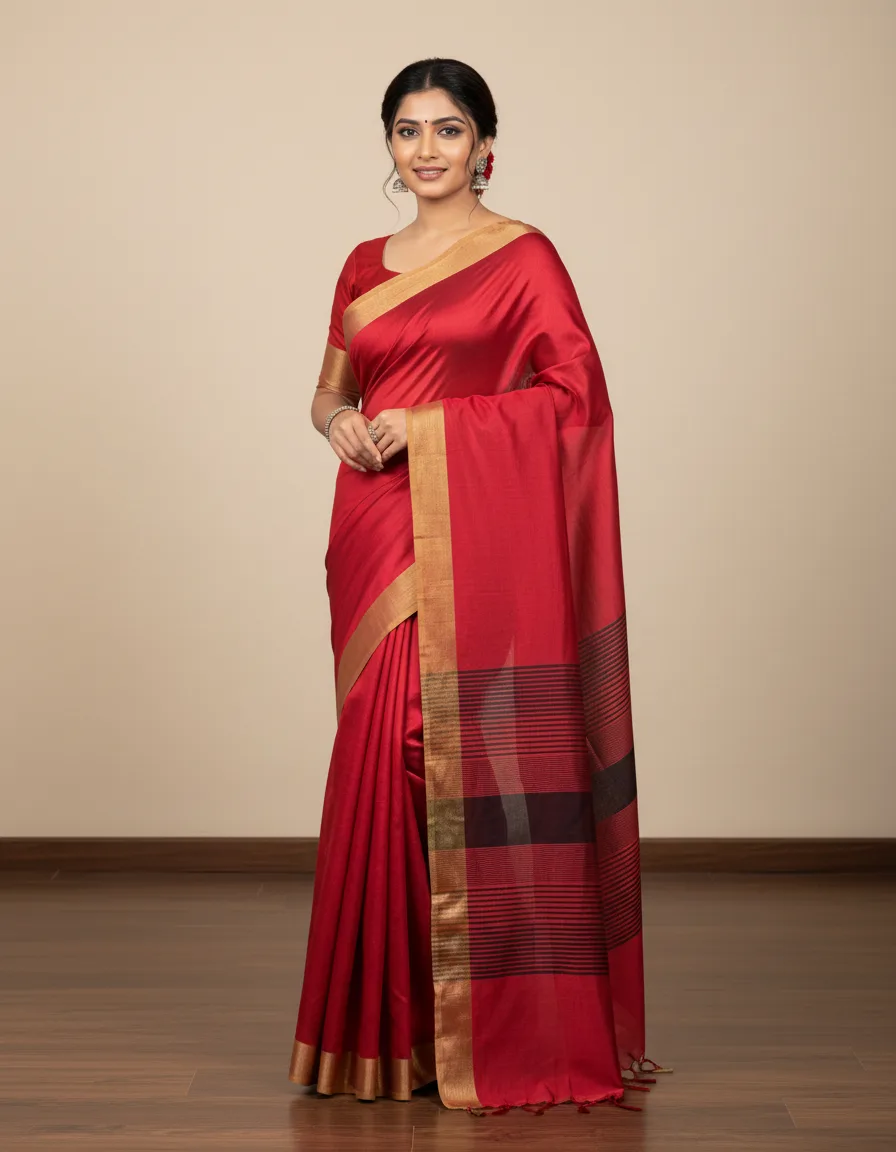 Ghicha Silk Zari Border Saree