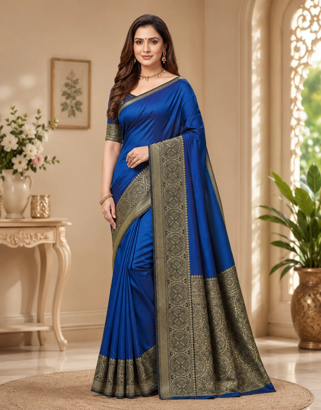 Printed Silk Blend Saree