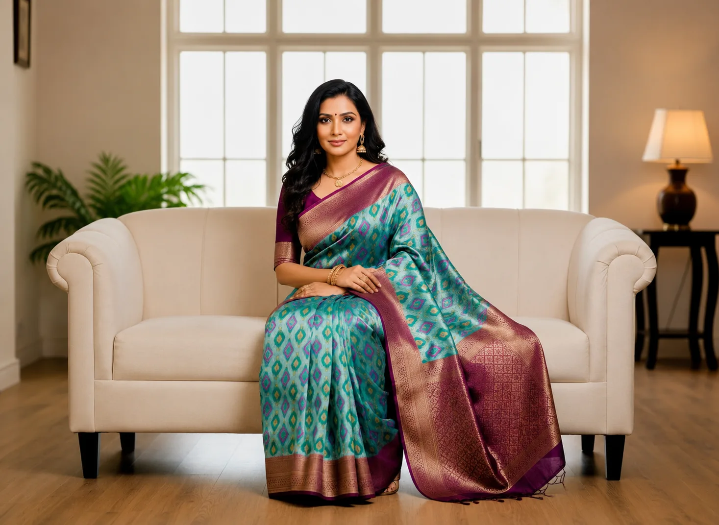 Premium Zari Weaving Patola Saree With Contrast Border