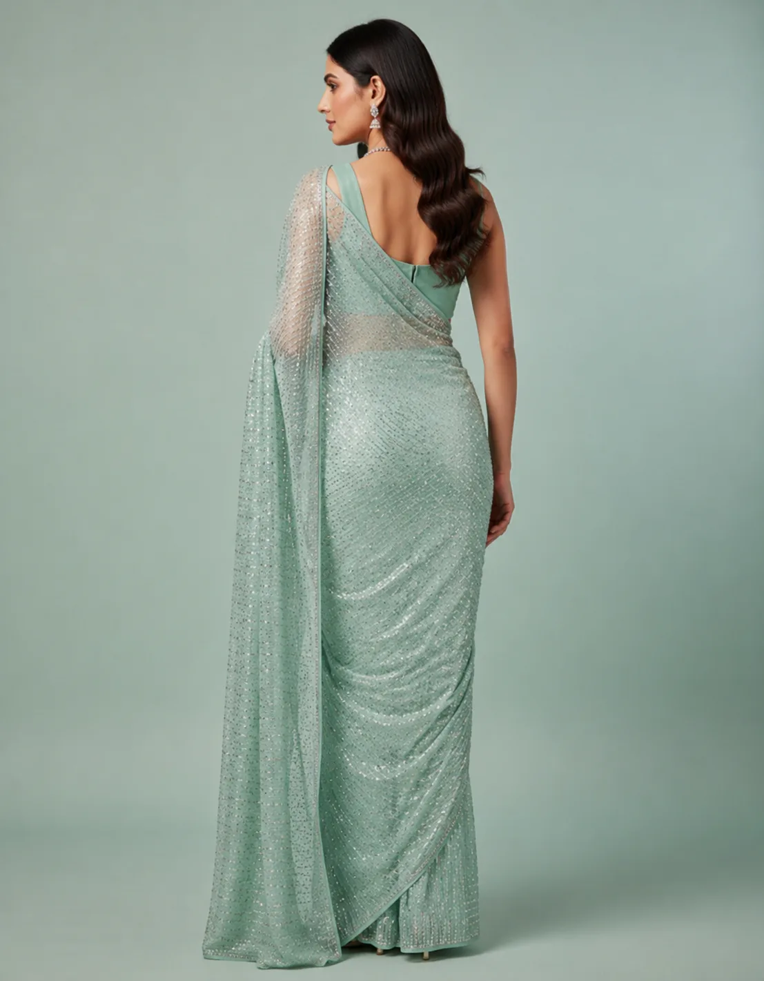 Allover Embroidery Net Saree view 2