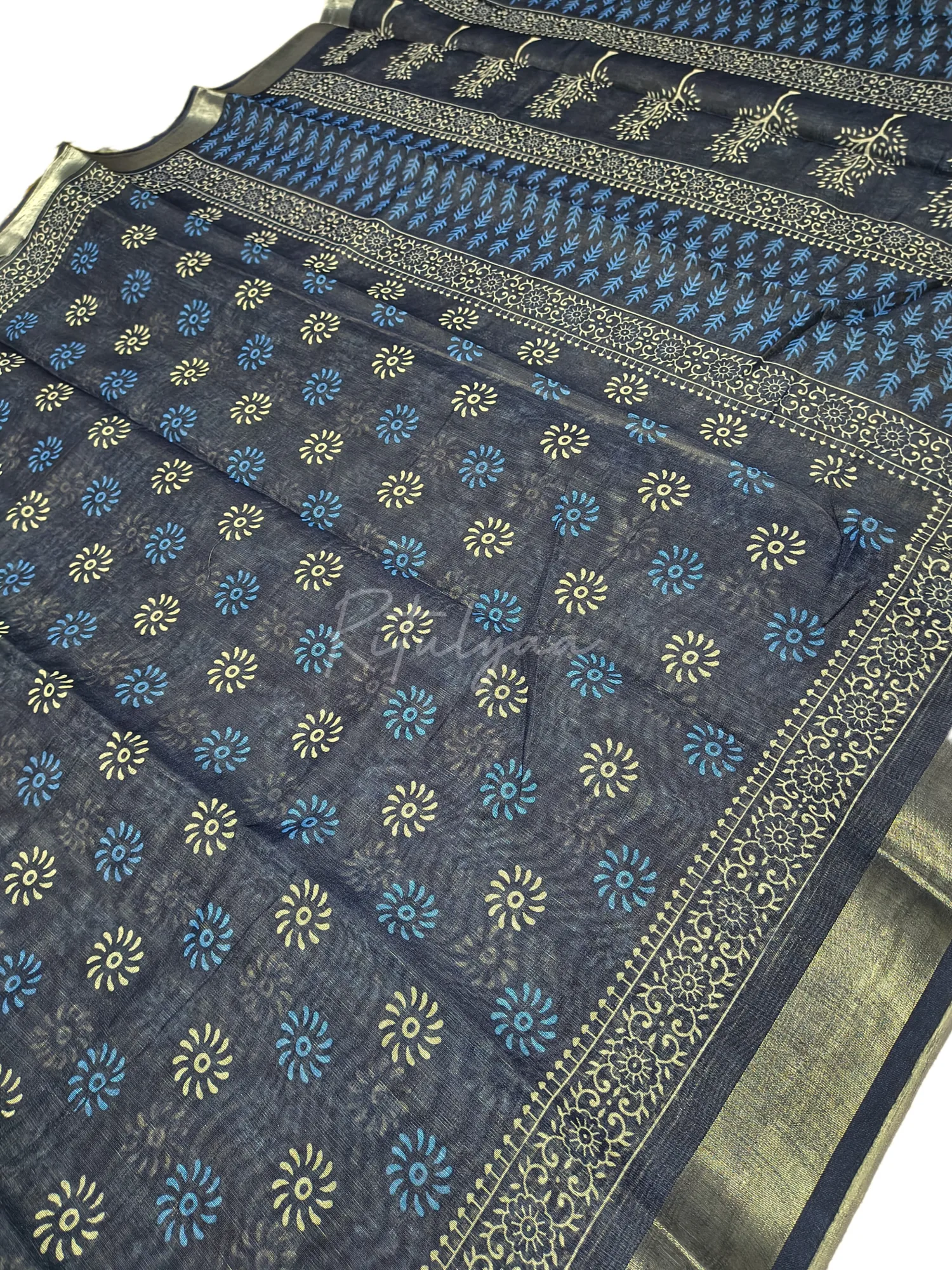 Indigo Saree Printed view 3