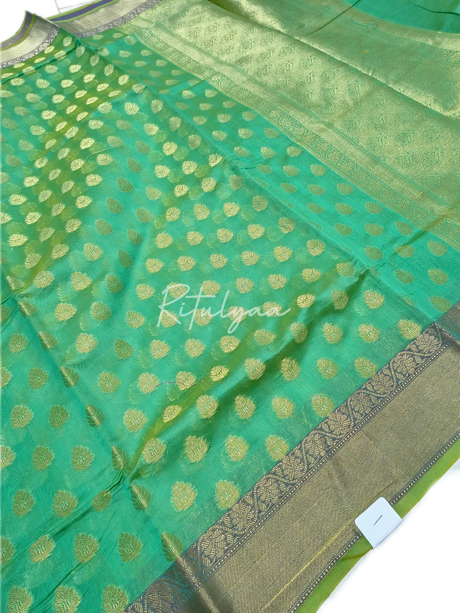 Chanderi Sarees with Contrast border view 6