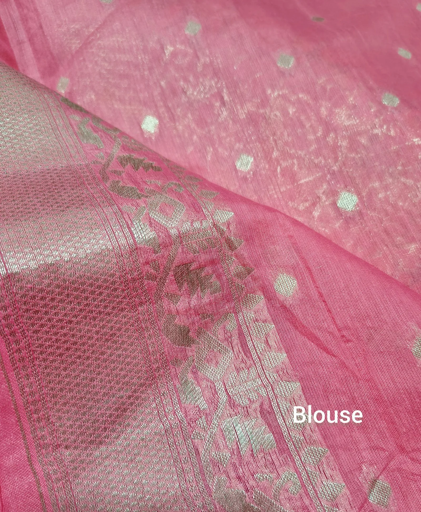 Jamdani allover zari weaving saree view 3