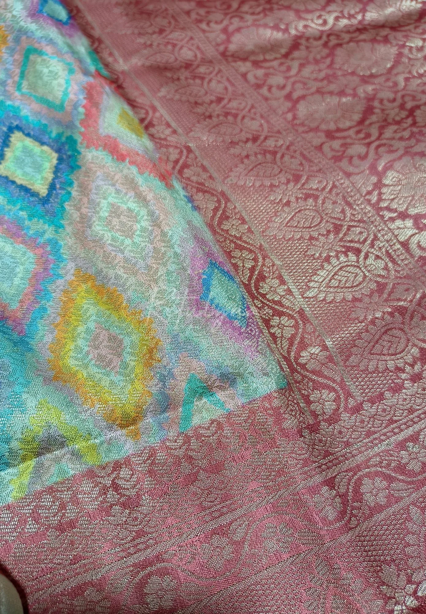 Patola Print Zari Weaving Saree view 3