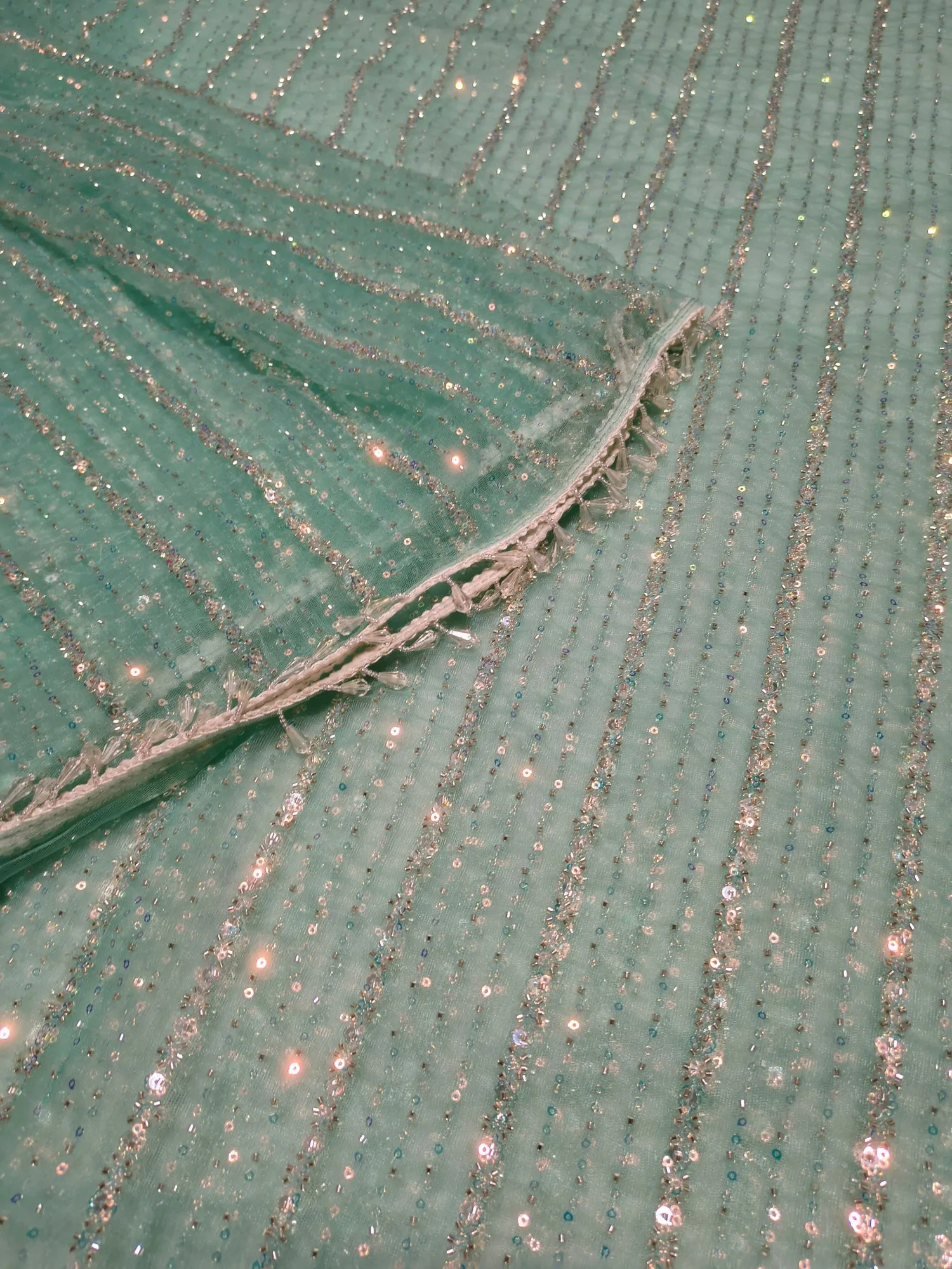 Allover Embroidery Net Saree view 4