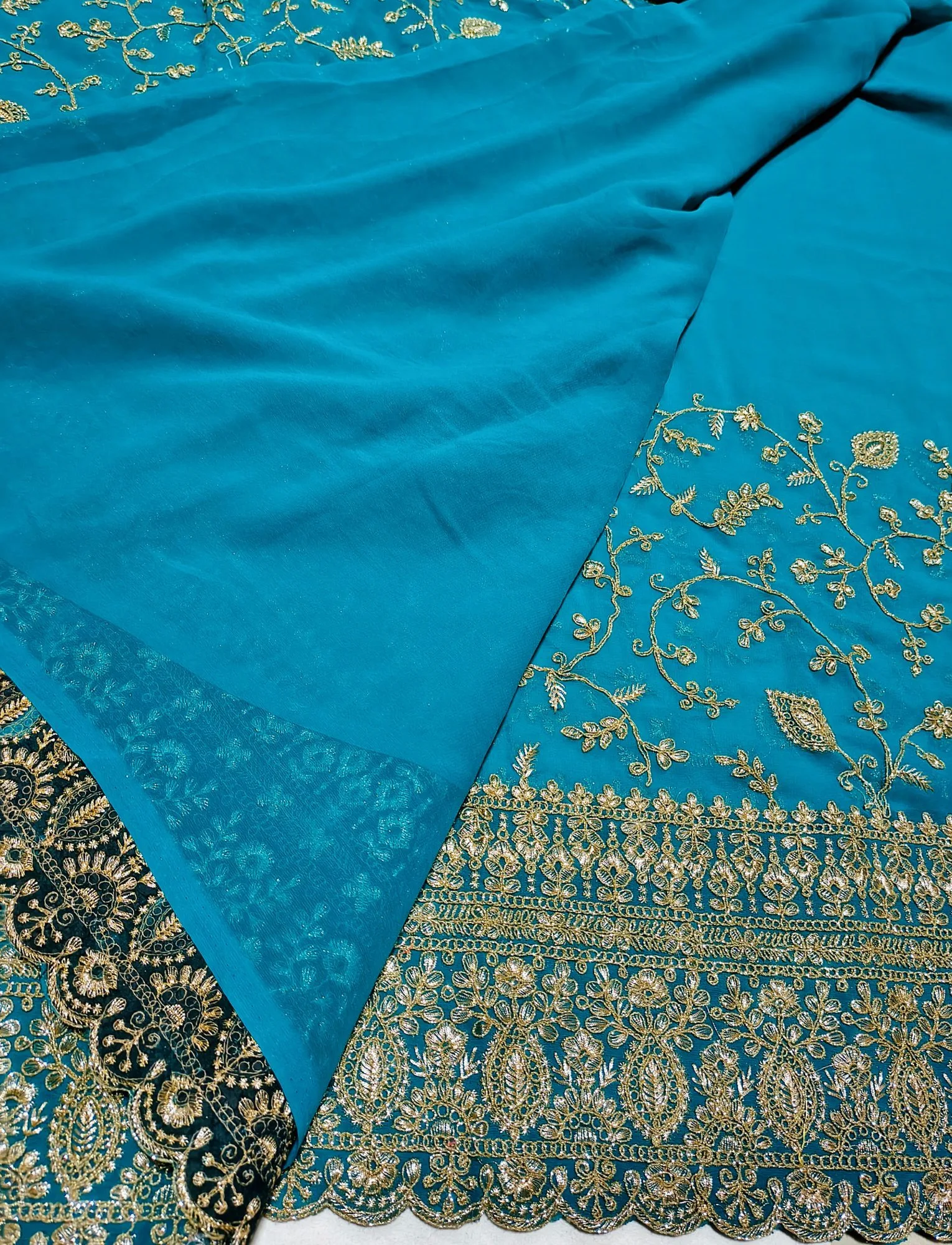 Allover Embroidery Georgette Saree view 3