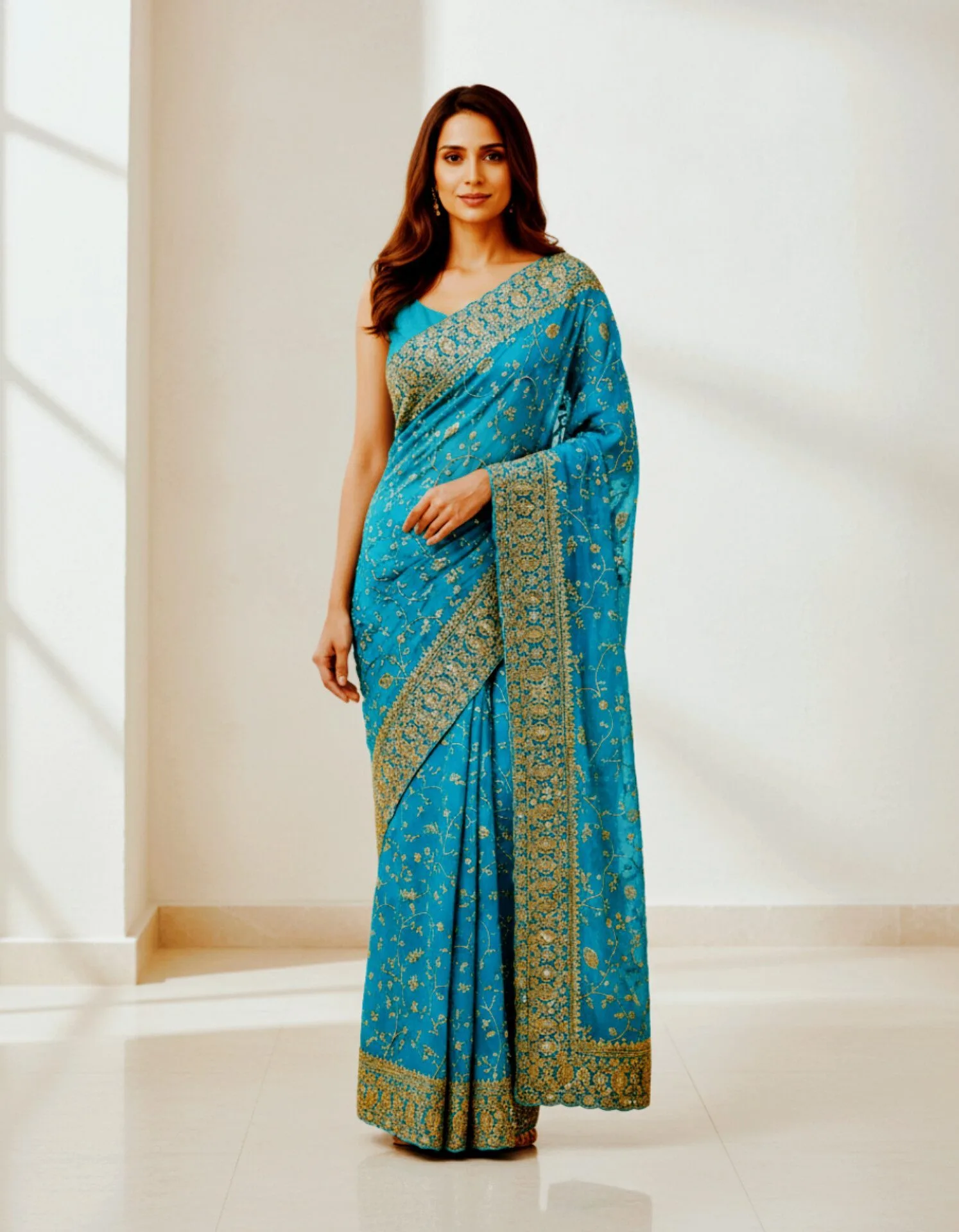 Allover Embroidery Georgette Saree view 5