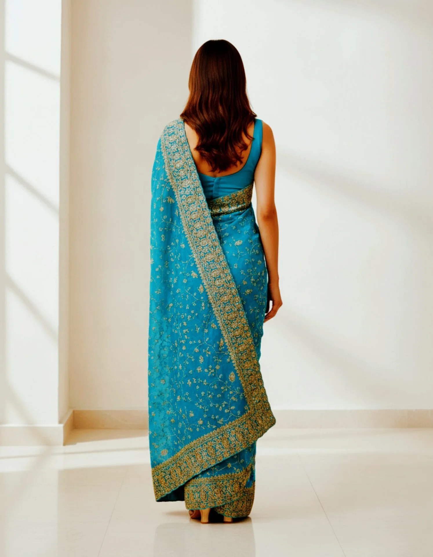 Allover Embroidery Georgette Saree view 6