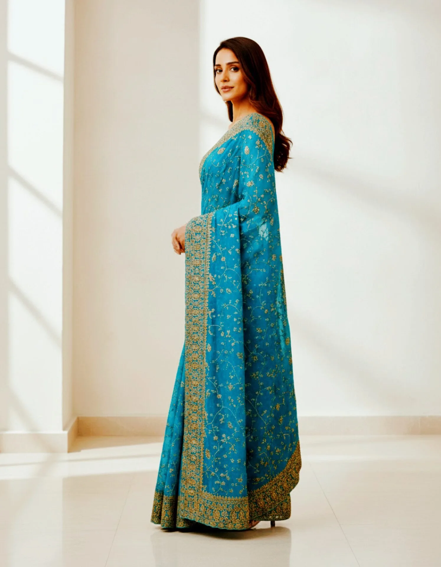 Allover Embroidery Georgette Saree