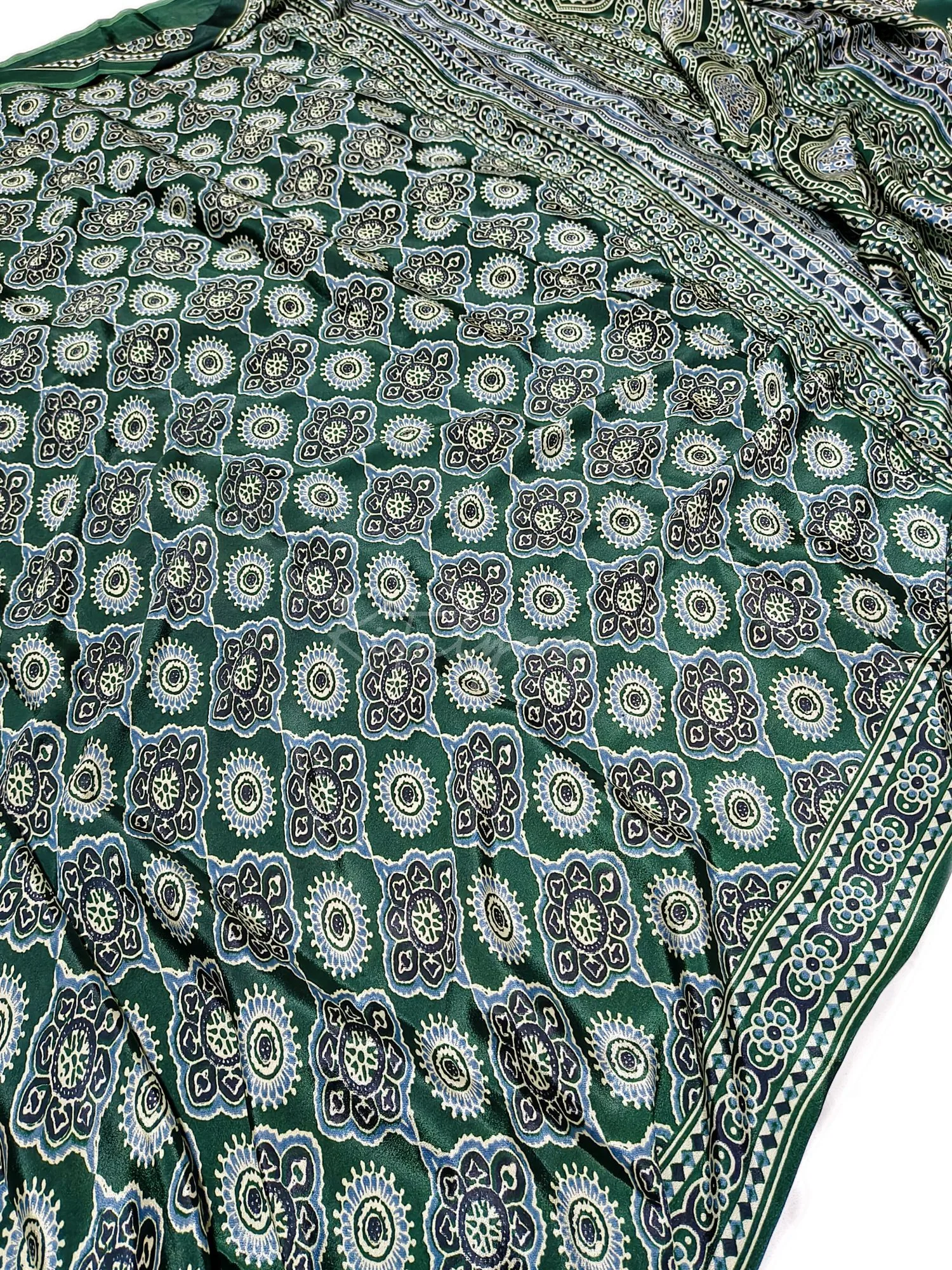 Ajrakh Print Crepe Saree view 4
