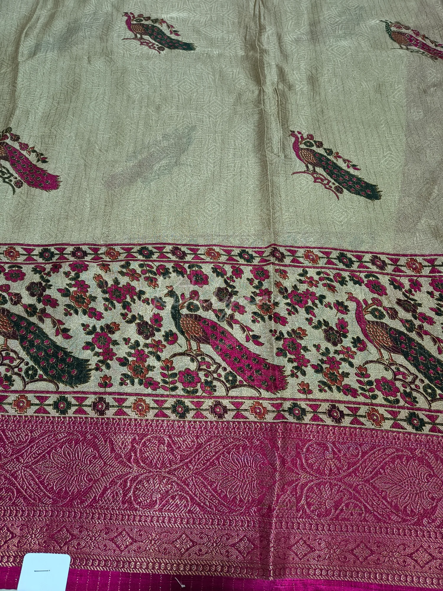 Printed Viscose Crepe Zari Border Saree view 3