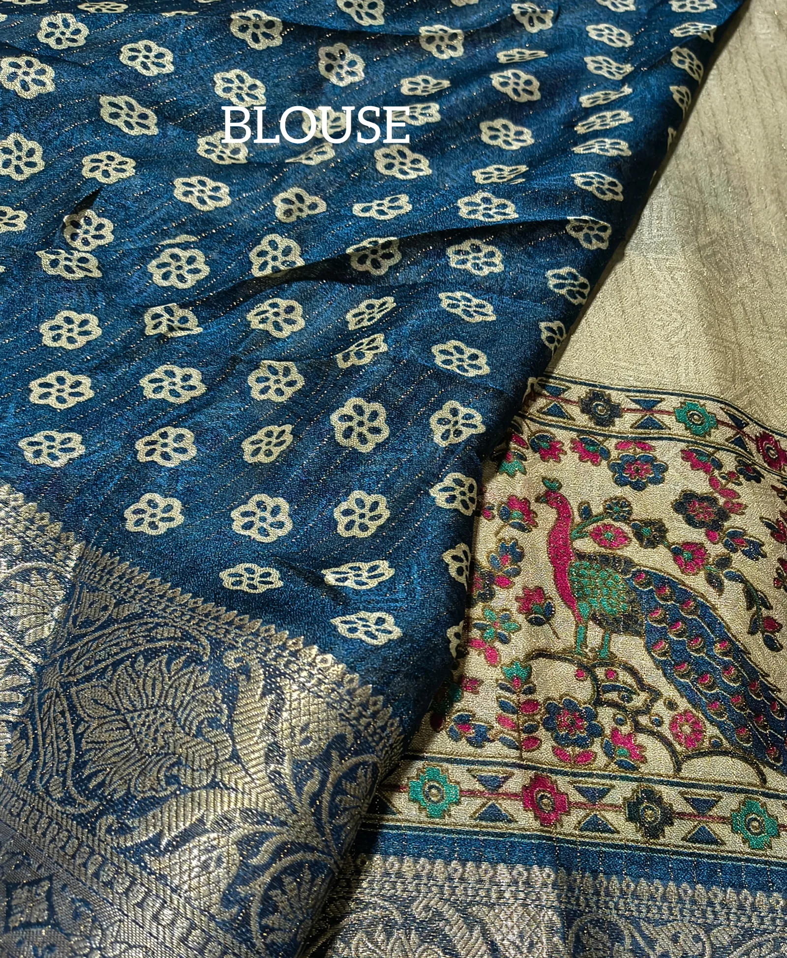 Printed Viscose Crepe Saree view 4