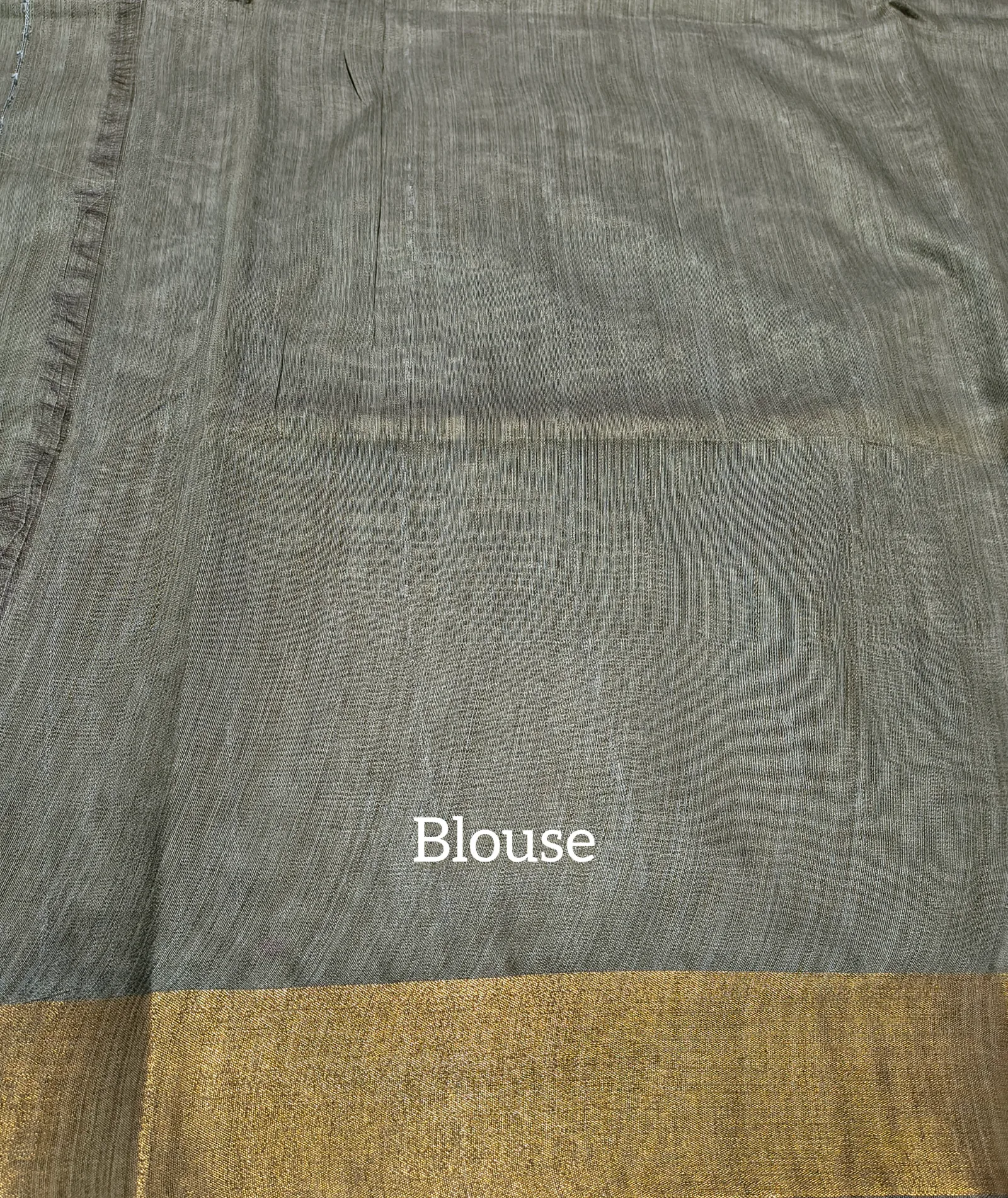 Cotton Linen Saree with Zari Border view 4