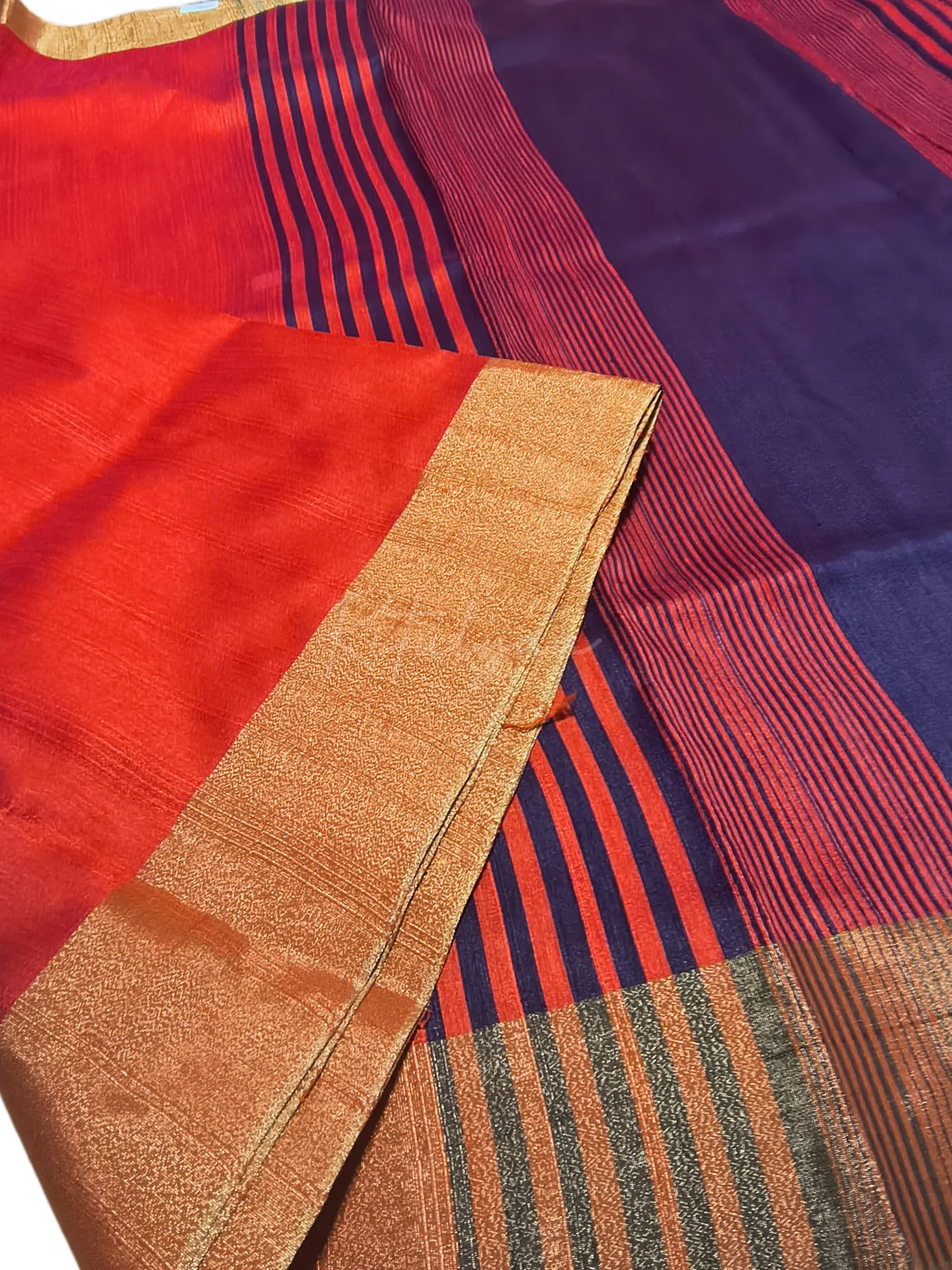 Orange Ghicha Silk Saree view 3