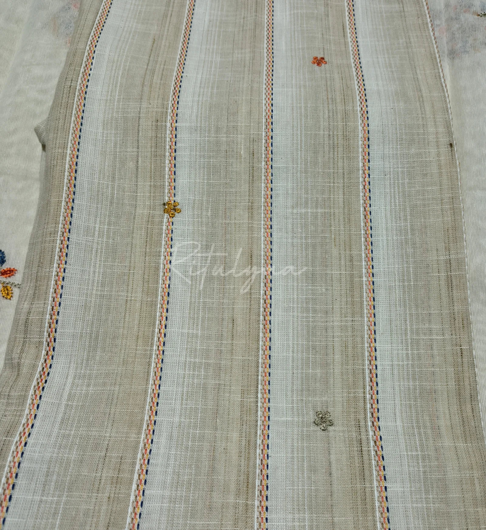 Pure cotton Stripe Suit With Embroidery view 4